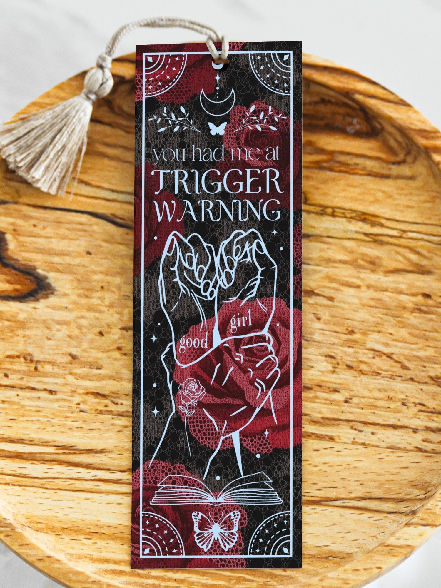 Smut Bookmark Dark Romance Trigger Warning Witchy Boho Blue PNG, Printable Bookmark, Book Lover, Digital Download, Gift for Reader product image (4)