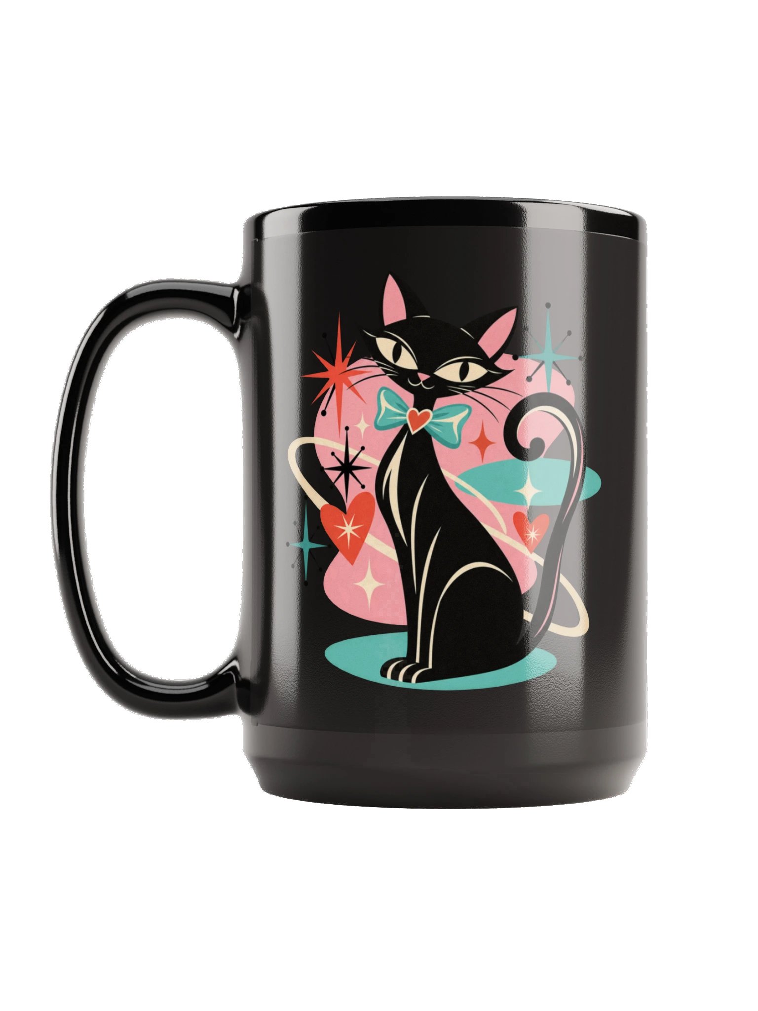Love Cat – Atomic Cat Girl Black 15 oz Mug product image (1)