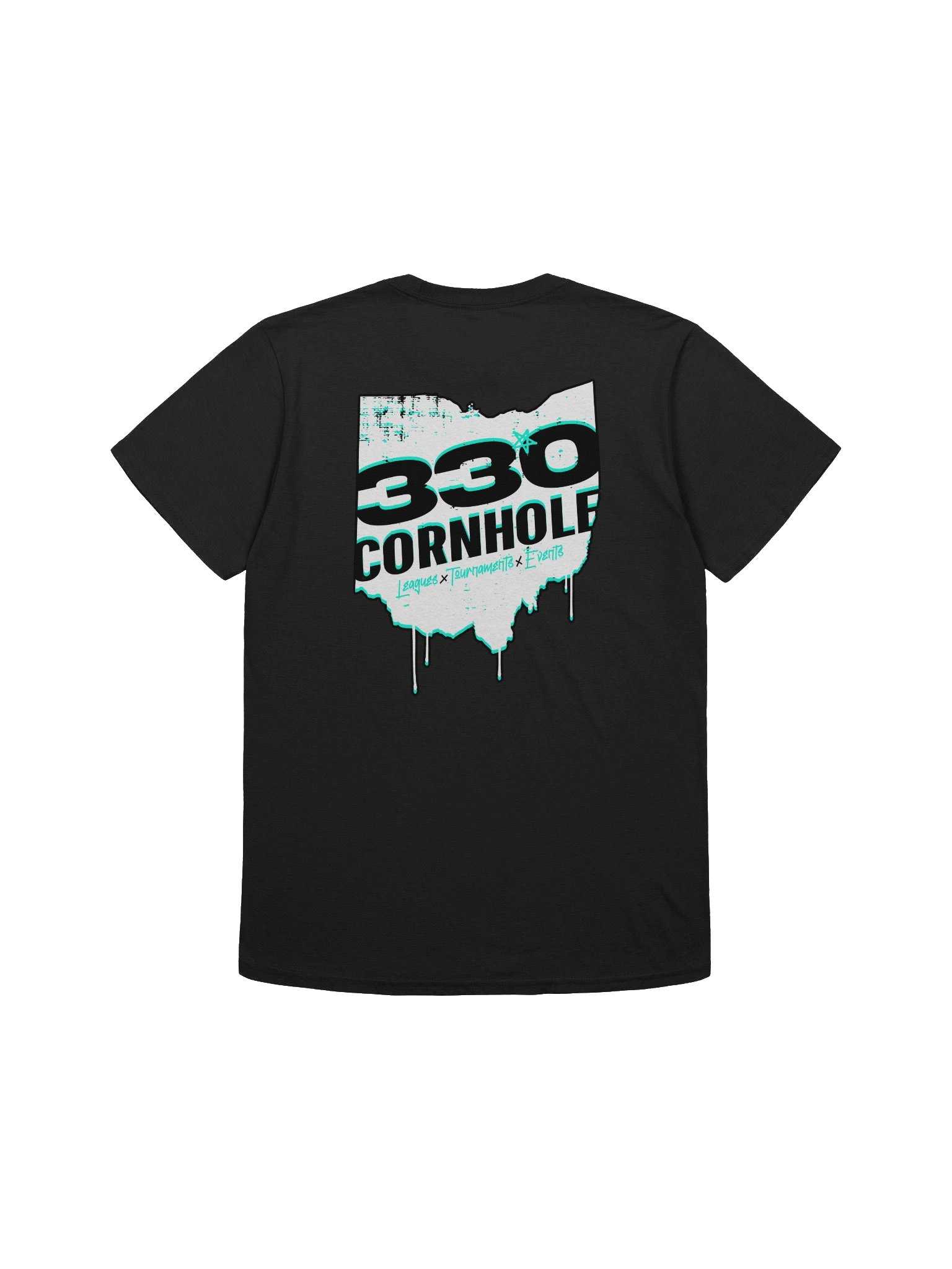 Gildan Softstyle 330 Cornhole Grunge State Outline T-Shirt - Back Logo product image (3)