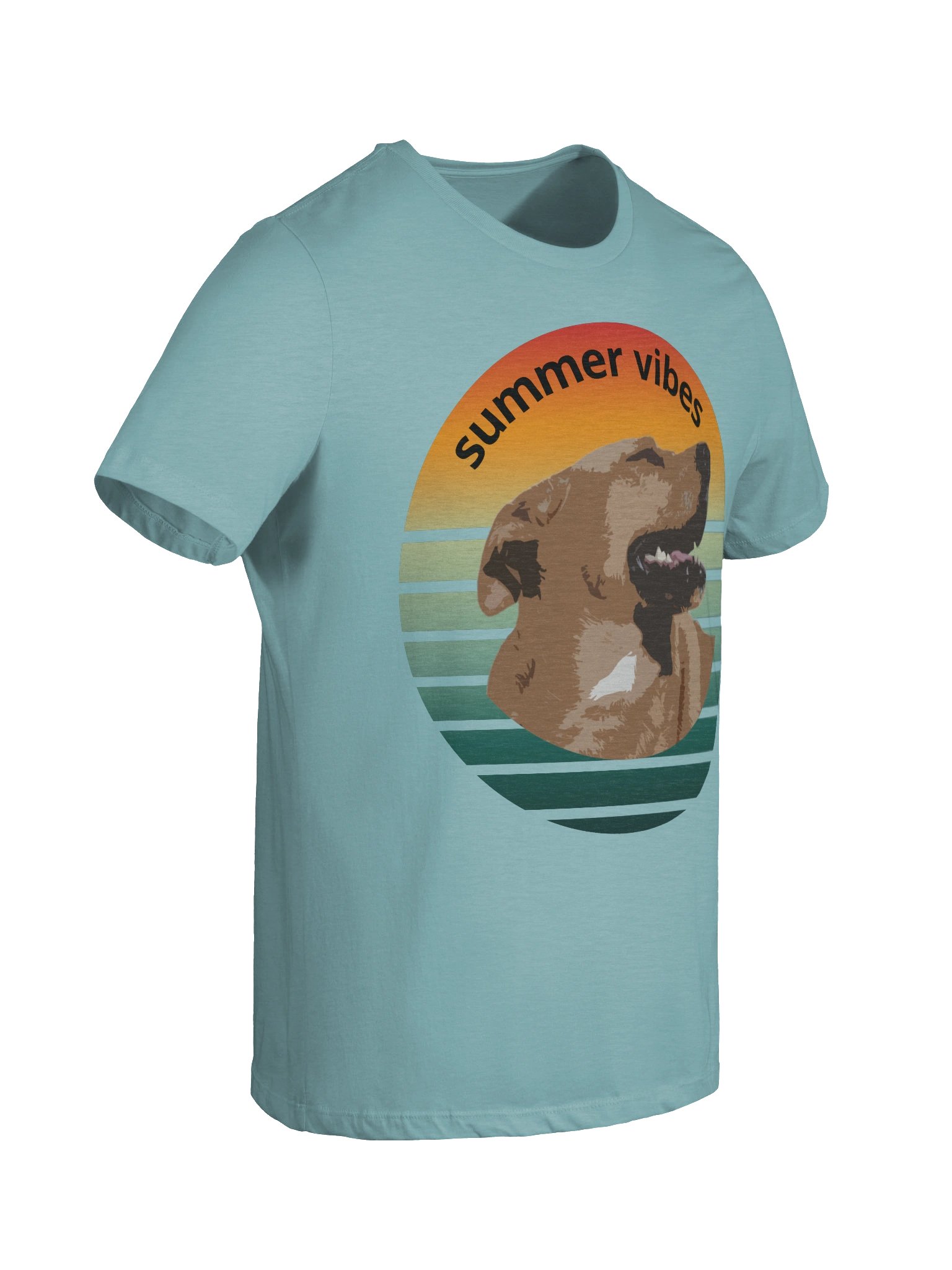 Summer Vibes Retro Dog Sunset Tee product image (53)