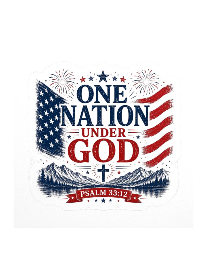 One Nation Under God Kiss Cut Sticker product image (1)