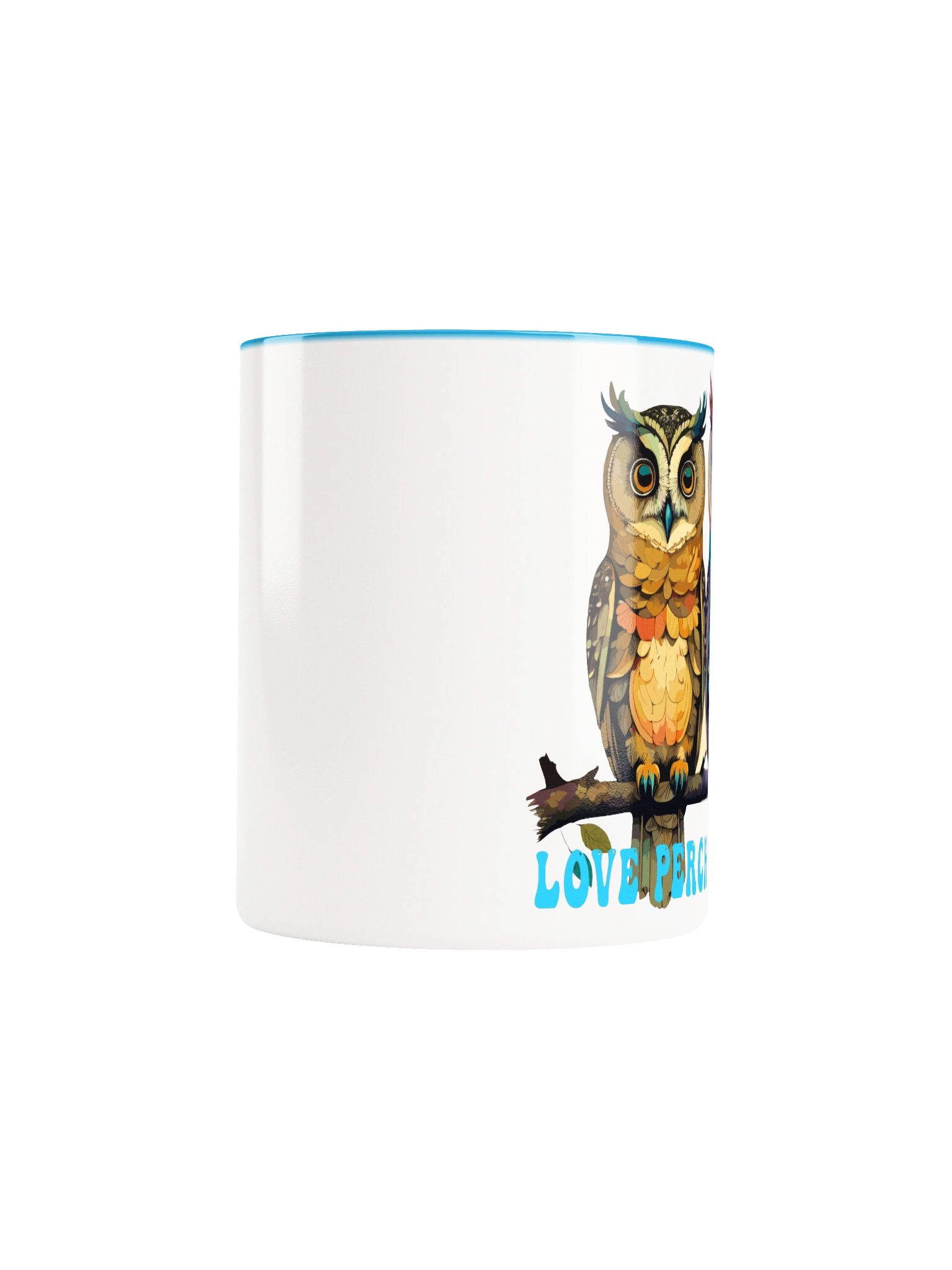 LOVE PERCHED HERE | Colorful Owl Coffee Mug | 11 oz & 15 oz product image (5)