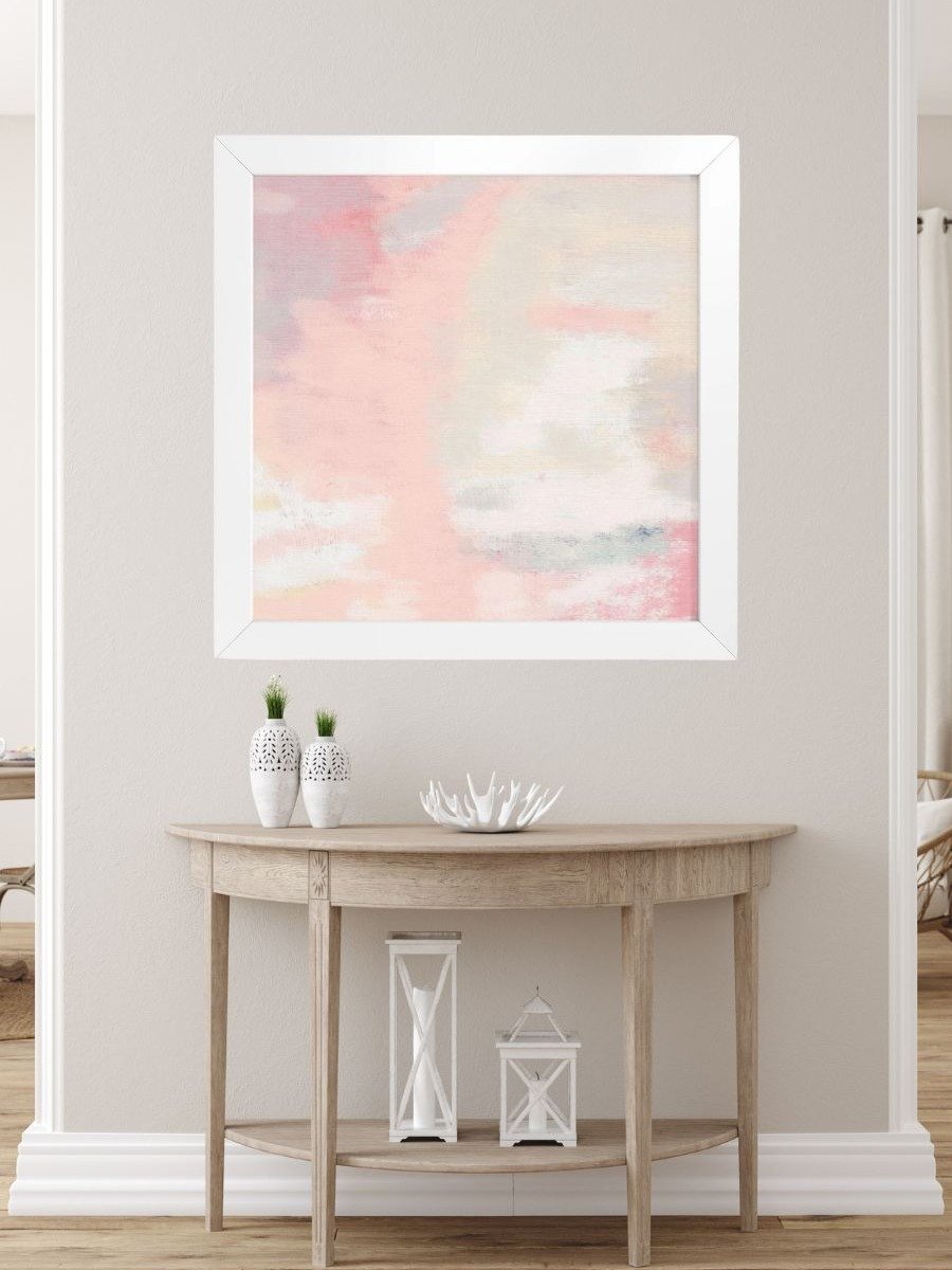 Pale Pink and White Abstract Painting Print Square product image (42)