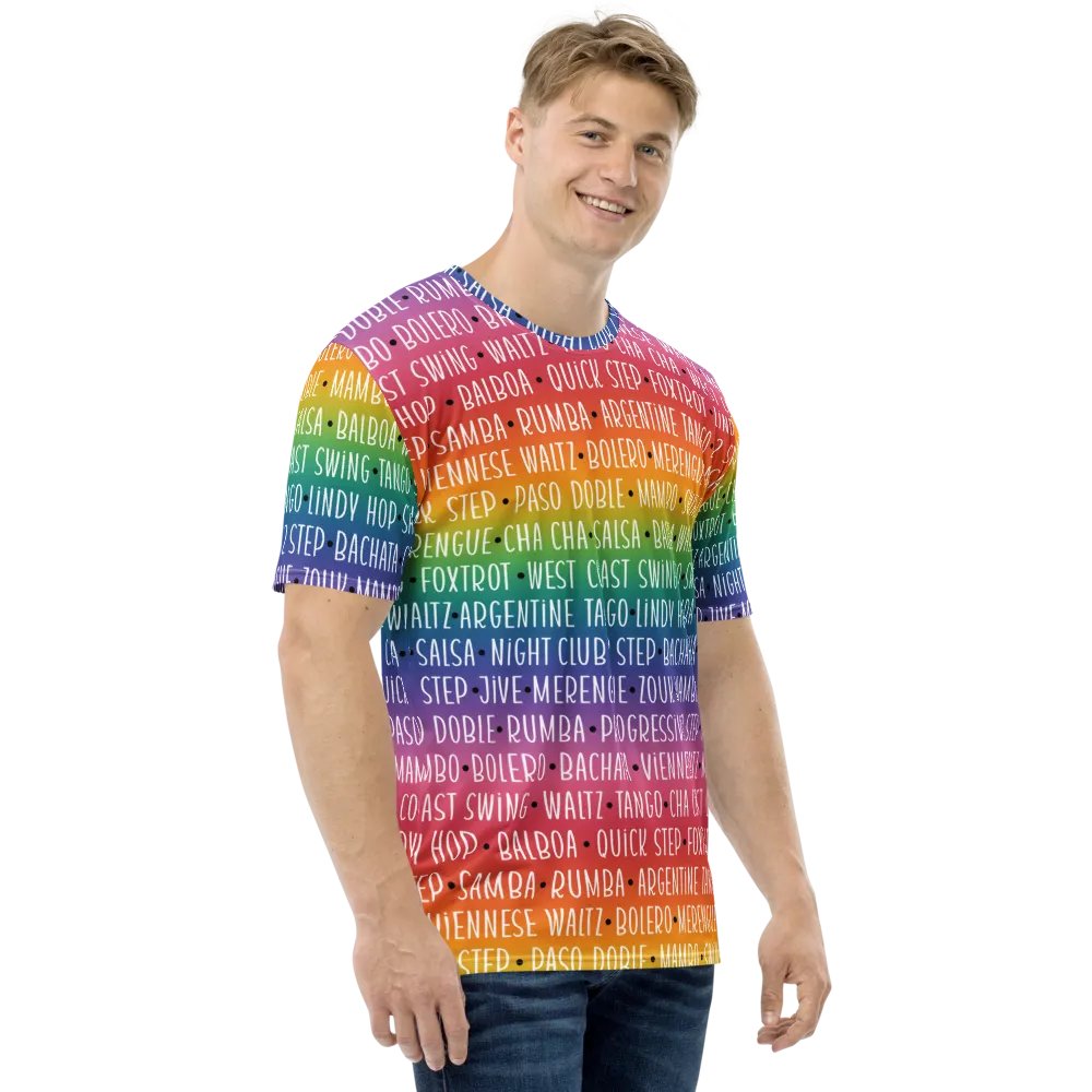Men's Ballroom Dance Crew Neck T-shirt Rainbow product image (4)