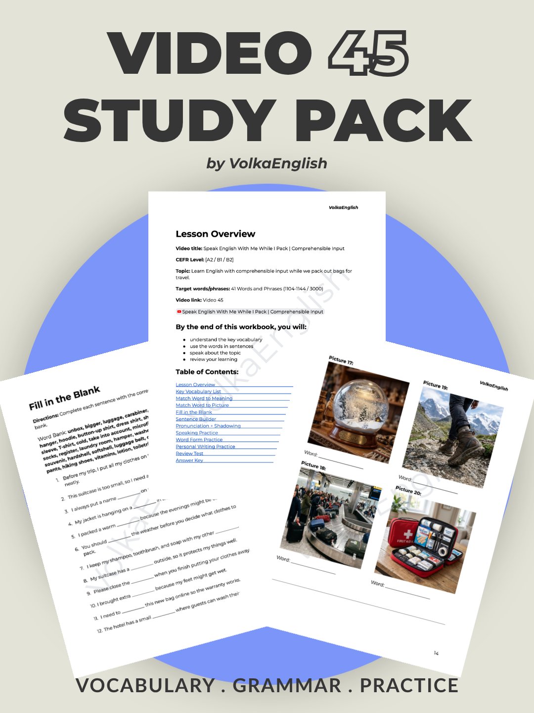Speak English With Me While I Pack | Comprehensible Input - Video 45 Study Pack product image (1)