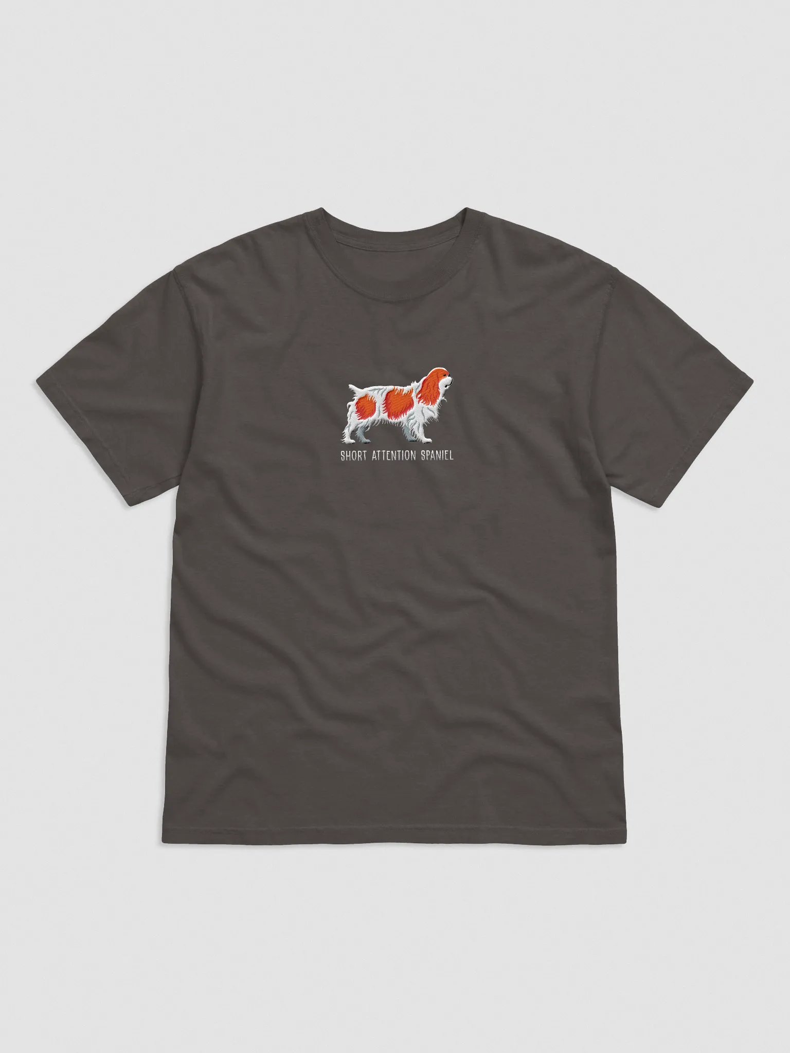 Short Attention Spaniel T-Shirt(Embroidered) of an English Toy Spaniel(Blenheim) product image (4)