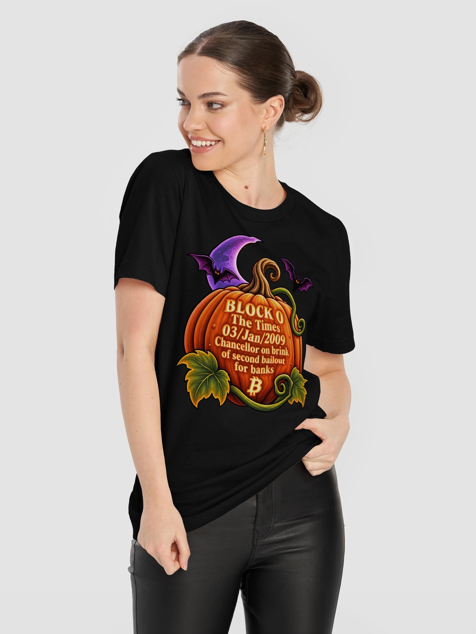 Genesis Pumpkin Full-Front Bitcoin T-Shirt product image (11)