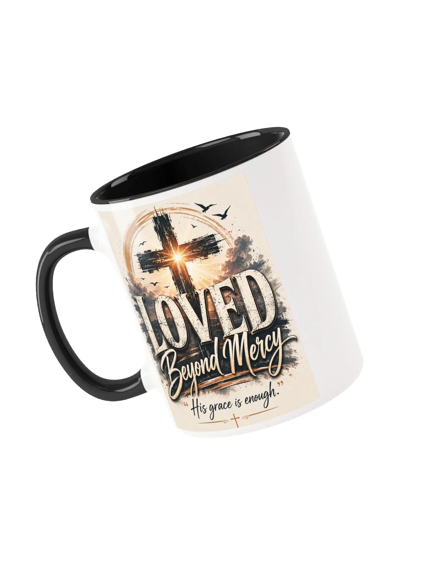 Loved Beyond Mercy Christian Coffee Mug – His Grace Is Enough | Inspirational Faith Gift | Kingdom Life Co. product image (3)