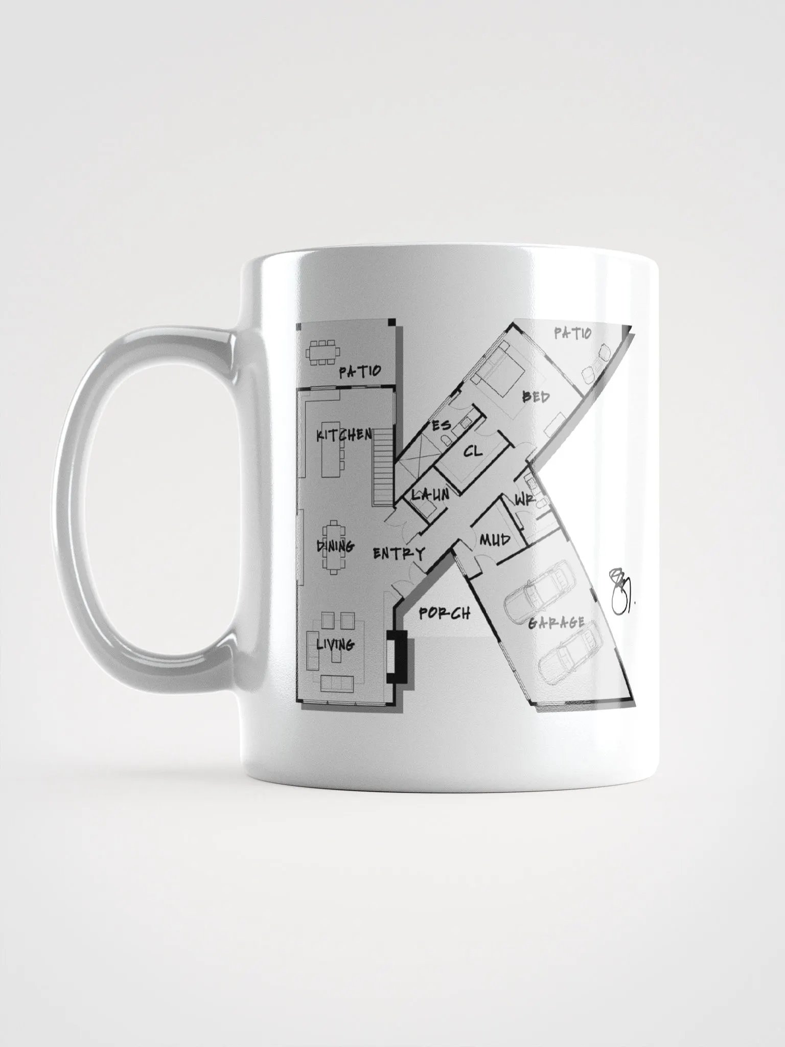 Alphabet Floor Plan Mug - K product image (1)