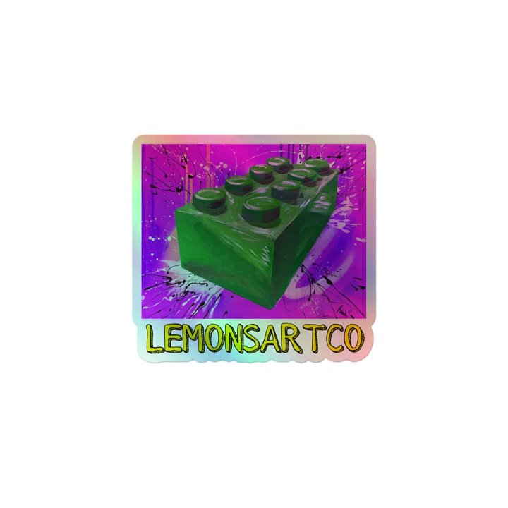 POP Brick (Green Brick/Purple Background) Holographic Sticker product image (1)