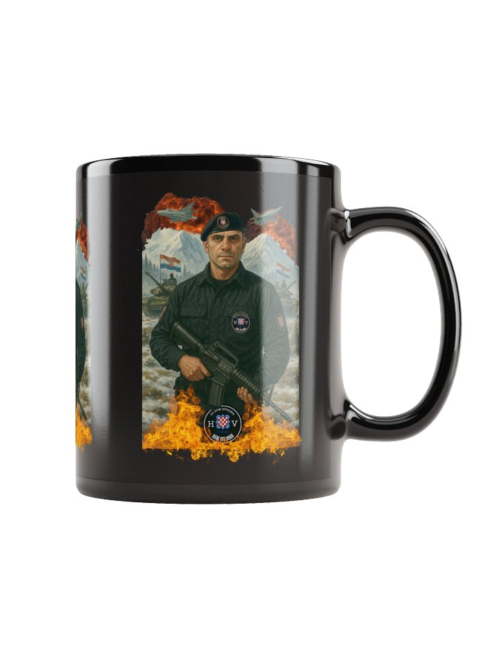 Military Emblem Black Mug 9.bojna hos product image (1)