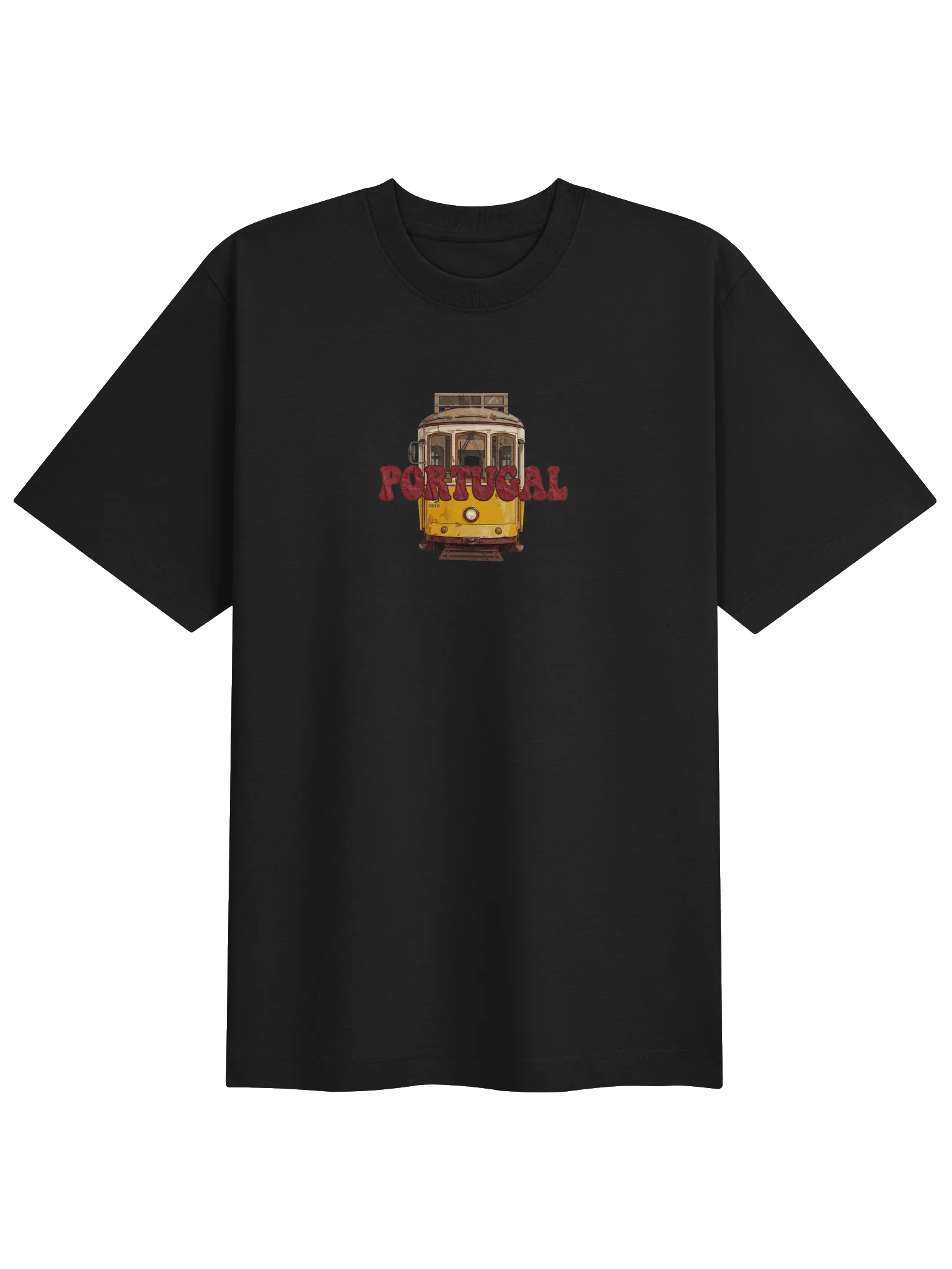 Portugal Lisbon Tram Heavyweight T-Shirt – Vintage Travel Tee product image (1)