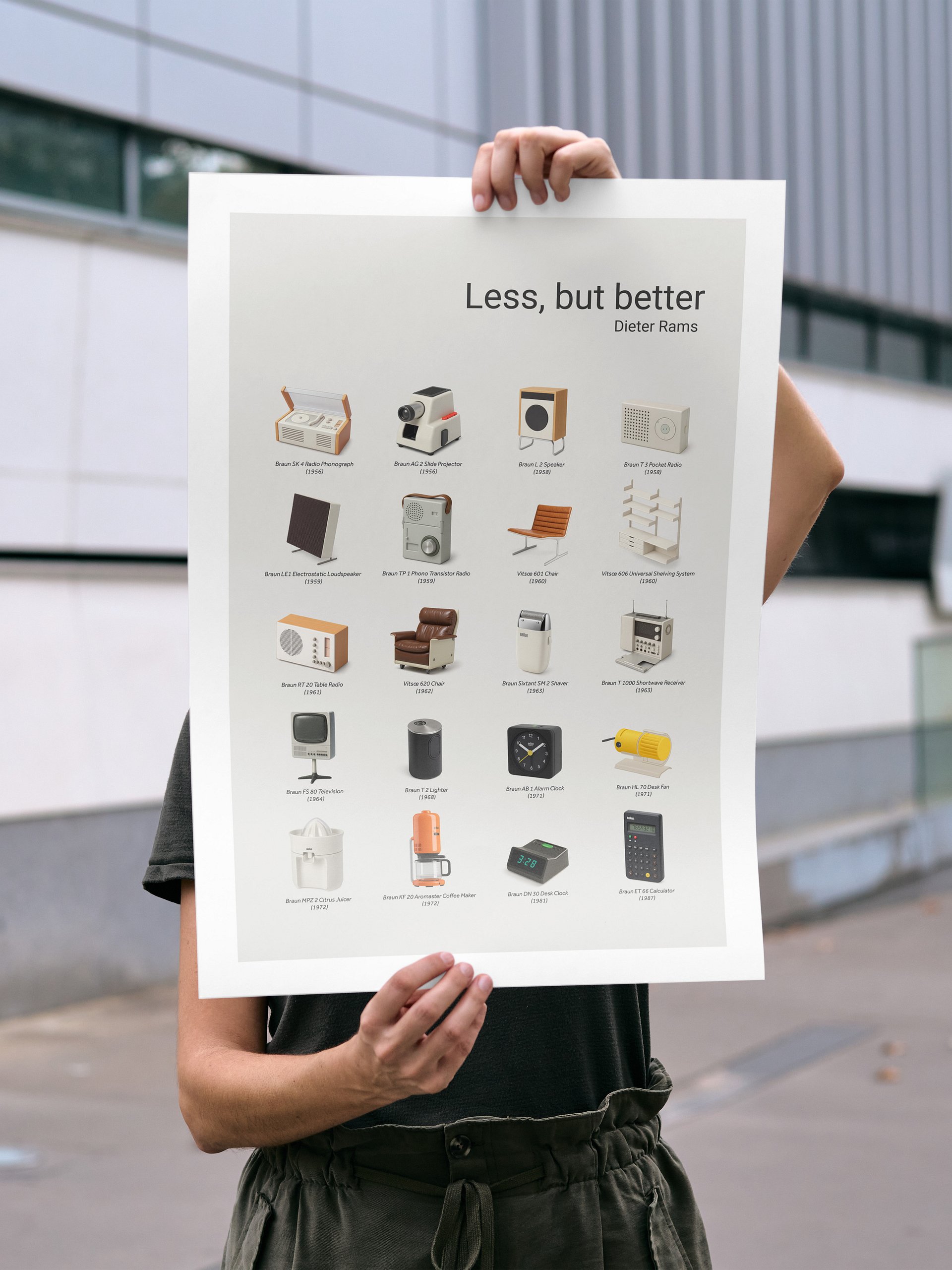 Less, But Better – Dieter Rams Iconic Designs Poster product image (1)