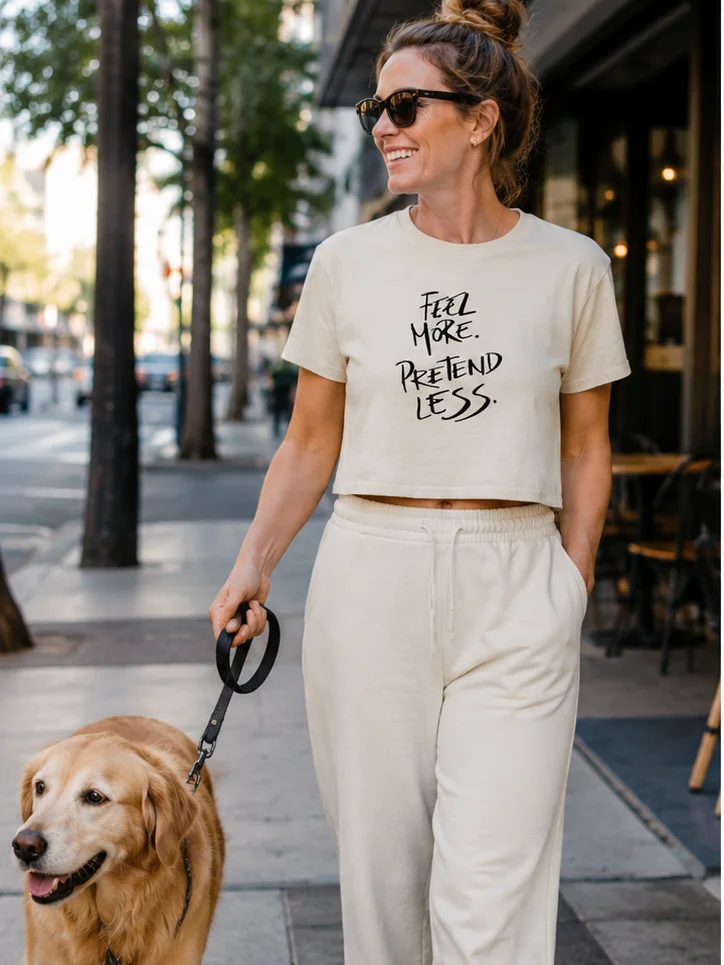 Self Love Crop Tee Original Handwriting Quote Tee Authentic Self Gift For Her Emotional Wellness Inspirational Shirt product image (2)