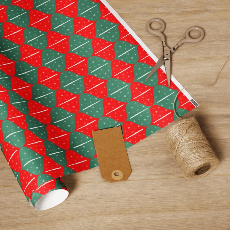 Ogee Gift Wrap Roll - Red and Green C Flute - 30 x 72 product image (1)