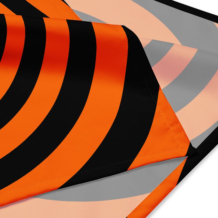 Twisted Swirls Orange Black Bandana, Strange Spirals Accessory product image (4)