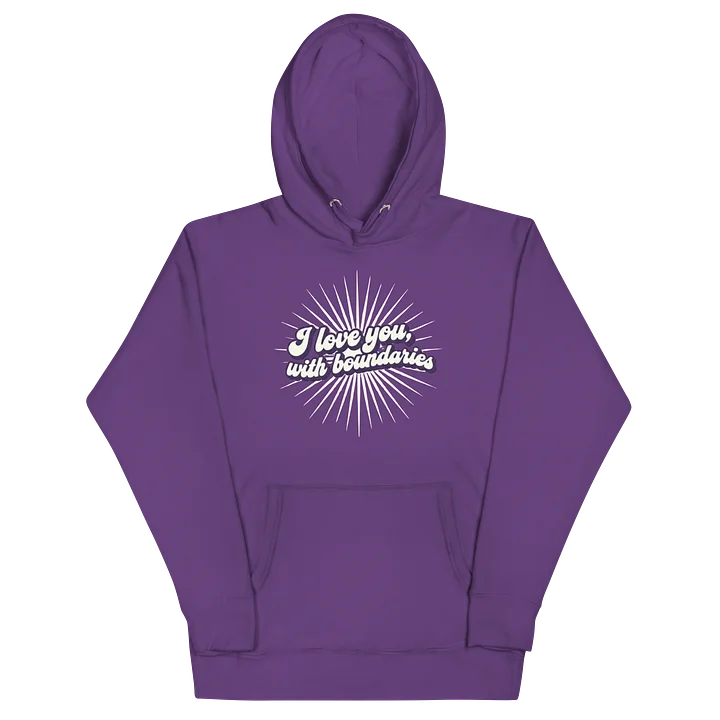 “I Love You With Boundaries” Purple Unisex Hoodie product image (2)