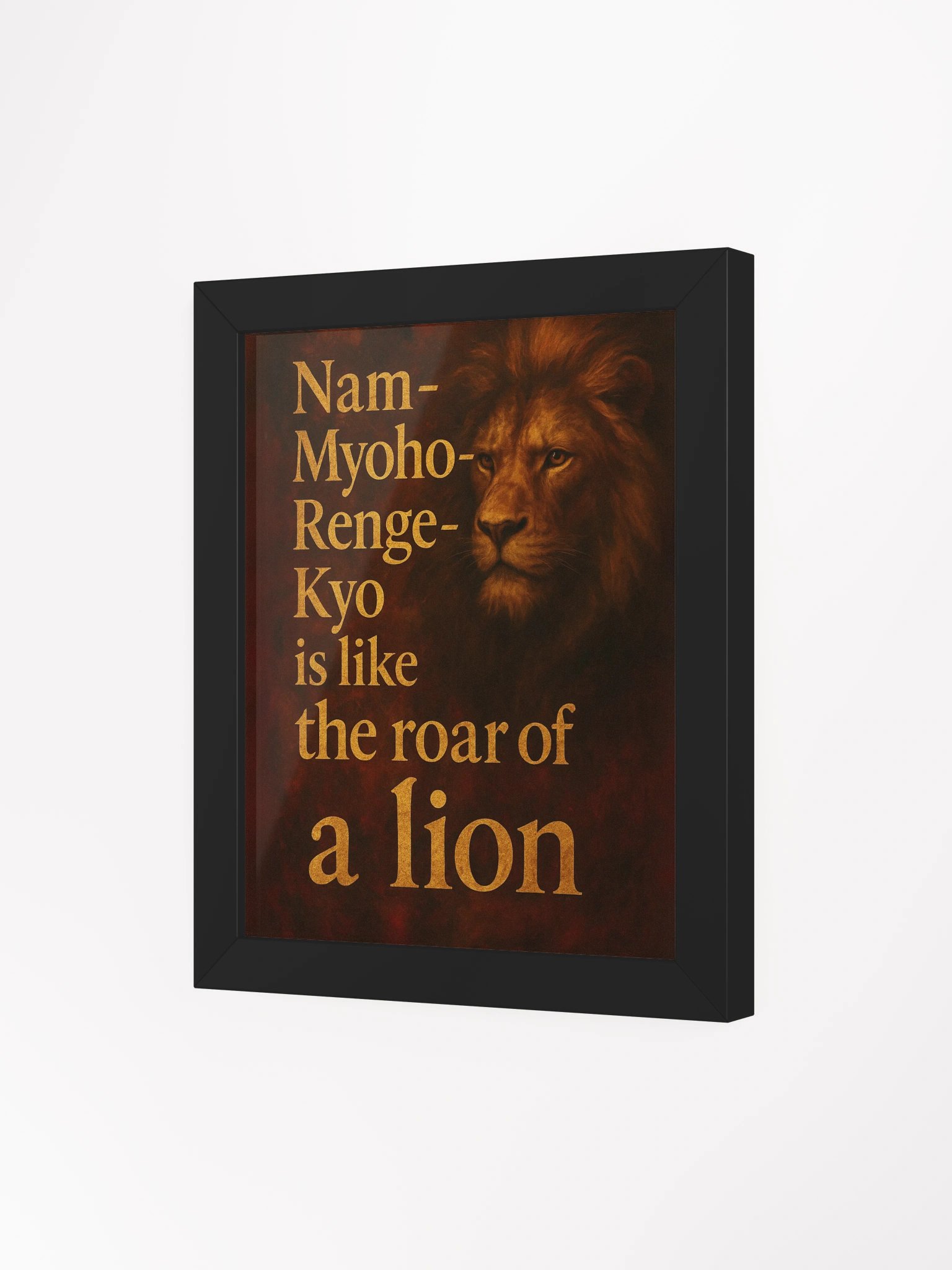 Nam-Myoho-Renge-Kyo Lion Roar Framed Poster – Bold Nichiren Buddhism Wall Art product image (3)