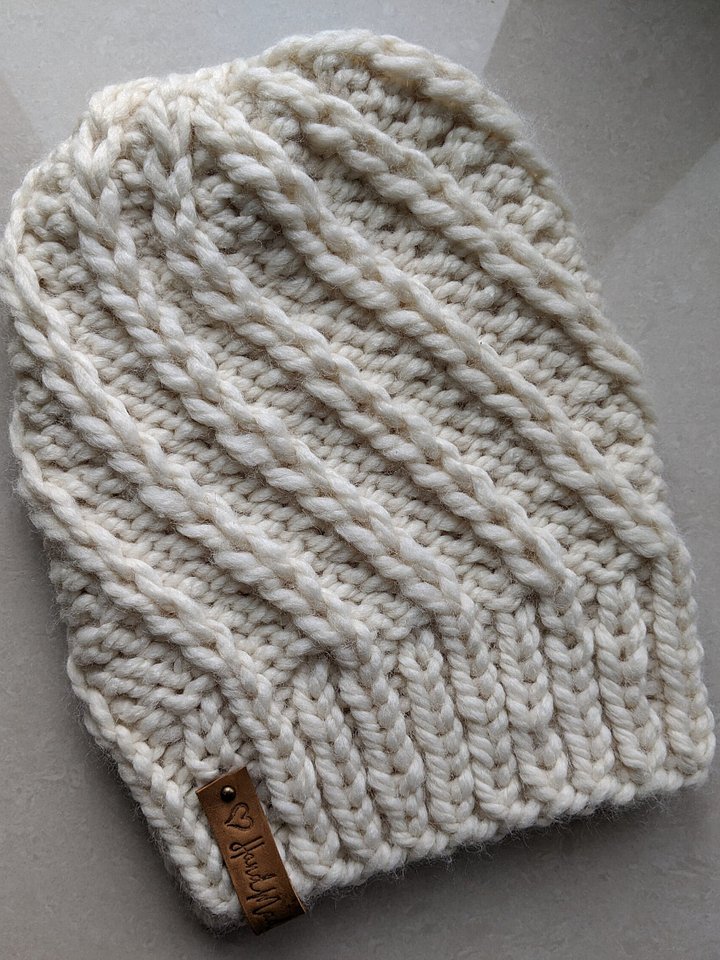 Latte Cable Knit Winter Hat Pattern product image (2)