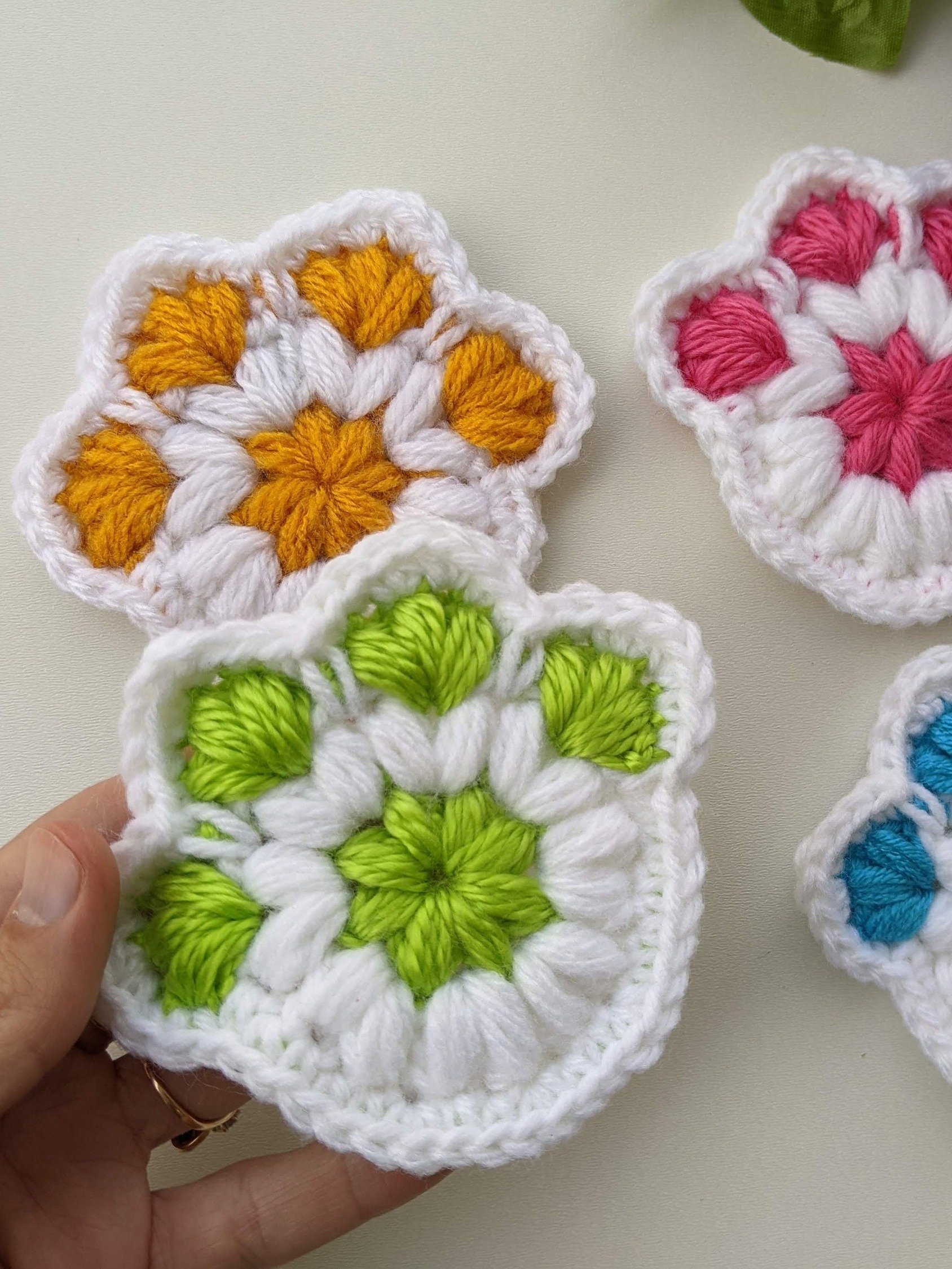 Crochet Paw Print Coaster Pattern product image (2)