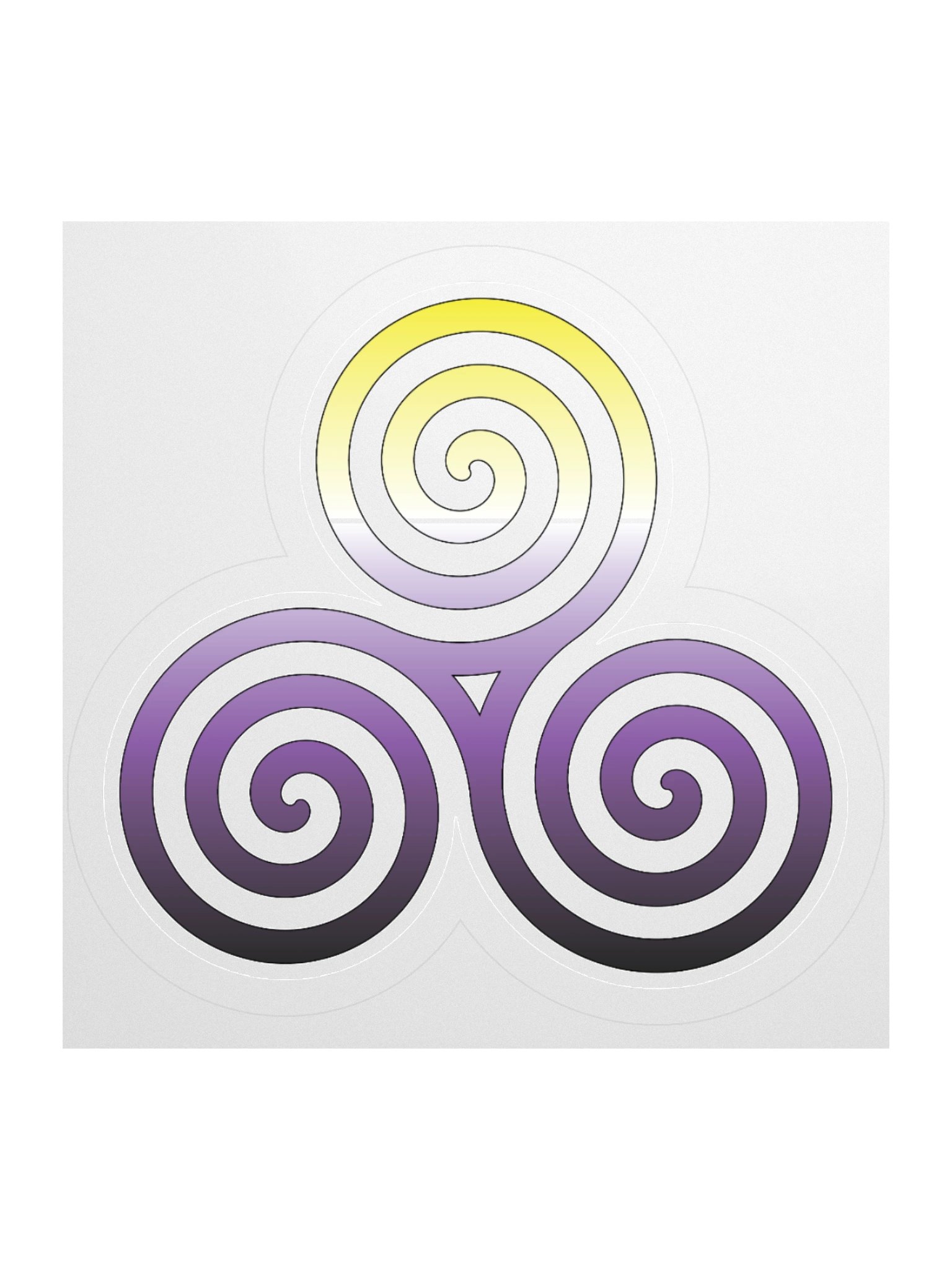 Non-binary Pride Gradient Celtic Triskelion Sticker product image (2)