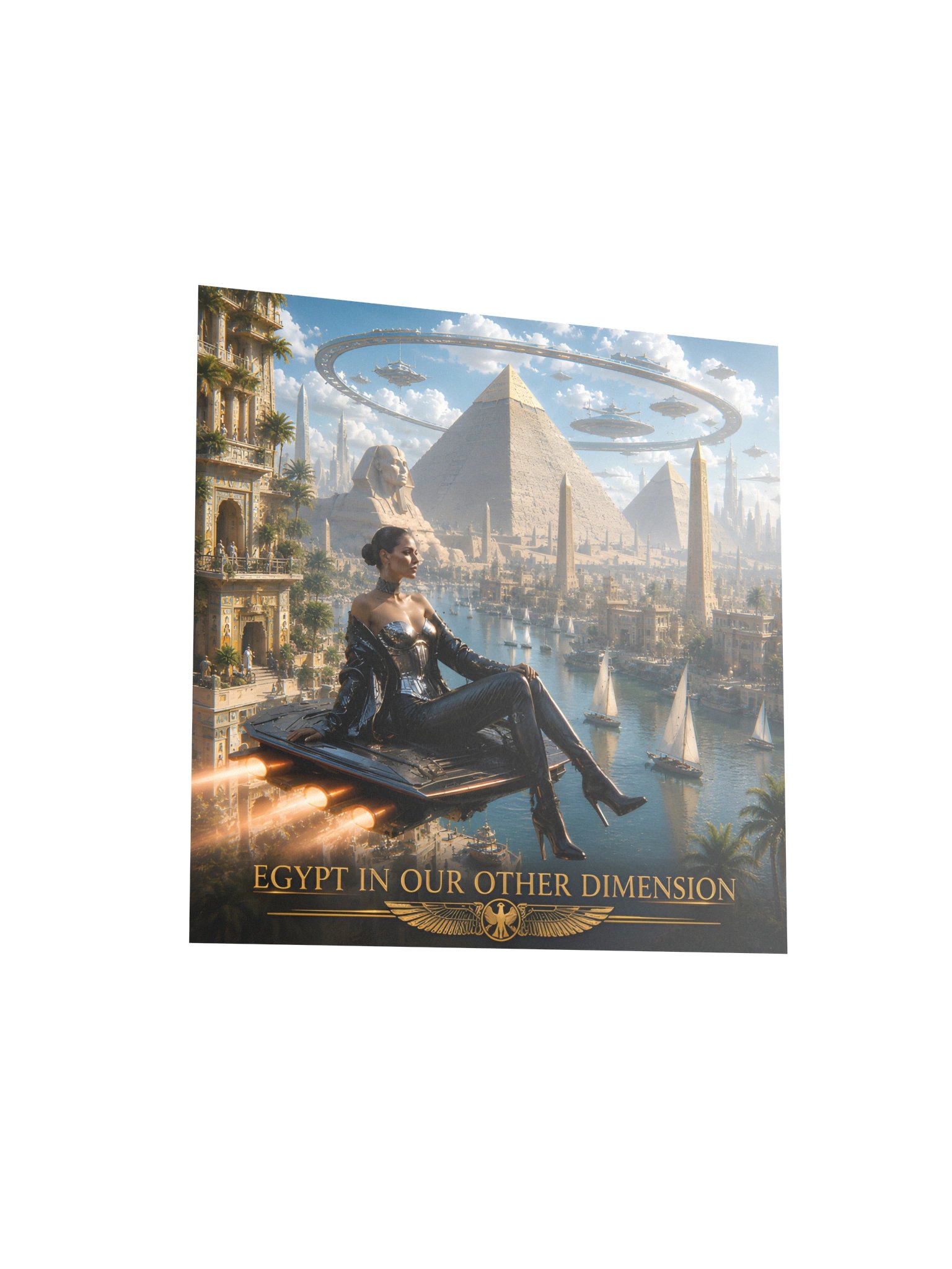 Egypt in Our Other Dimension | Futuristic Sci Fi Egypt Fantasy Wall Art Poster product image (5)