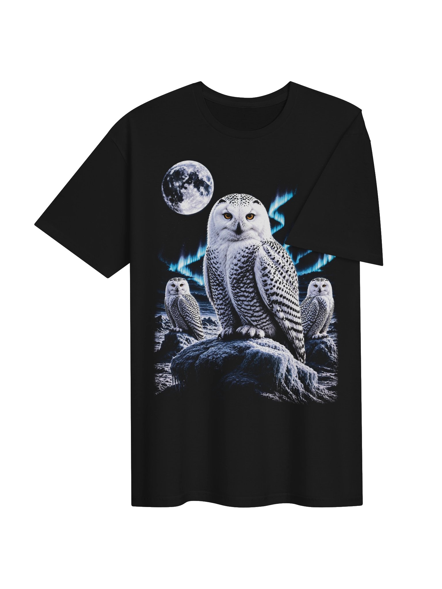 Snowy Owl Howling Moon Tshirt | Legendary Wildlife Shirt product image (3)