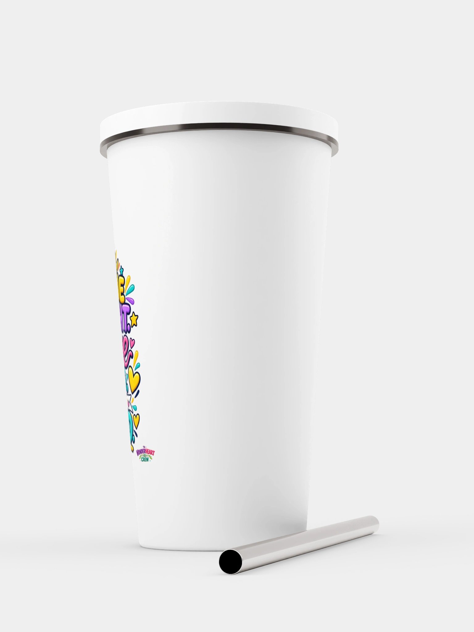 Stainless Steel Insulated Inspirational Tumbler with a Straw - Shine Bright. Love Big. Stay Kind. product image (5)