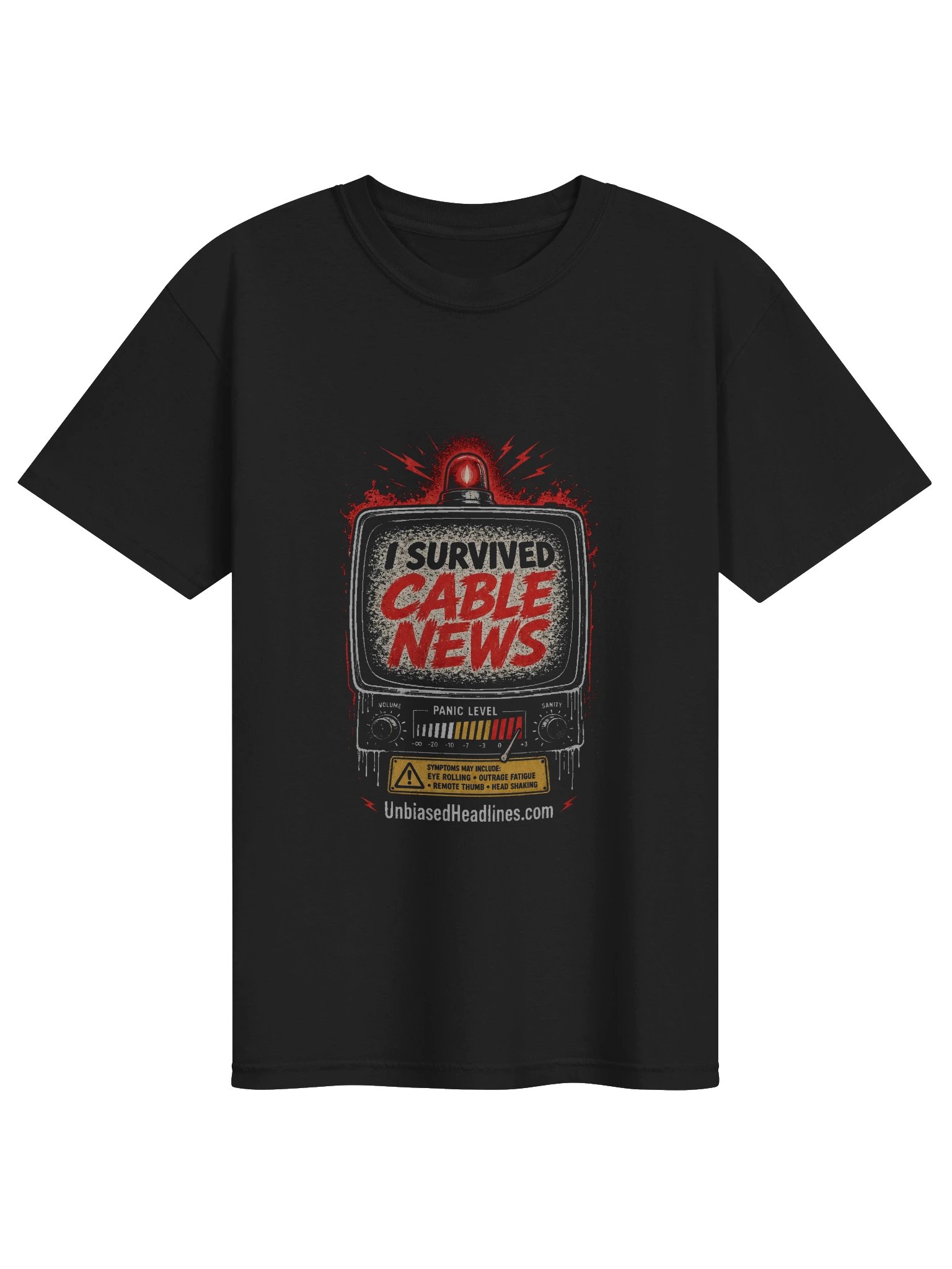 I Survived Cable News (TV Panic-Meter) Tee - Large Front product image (1)