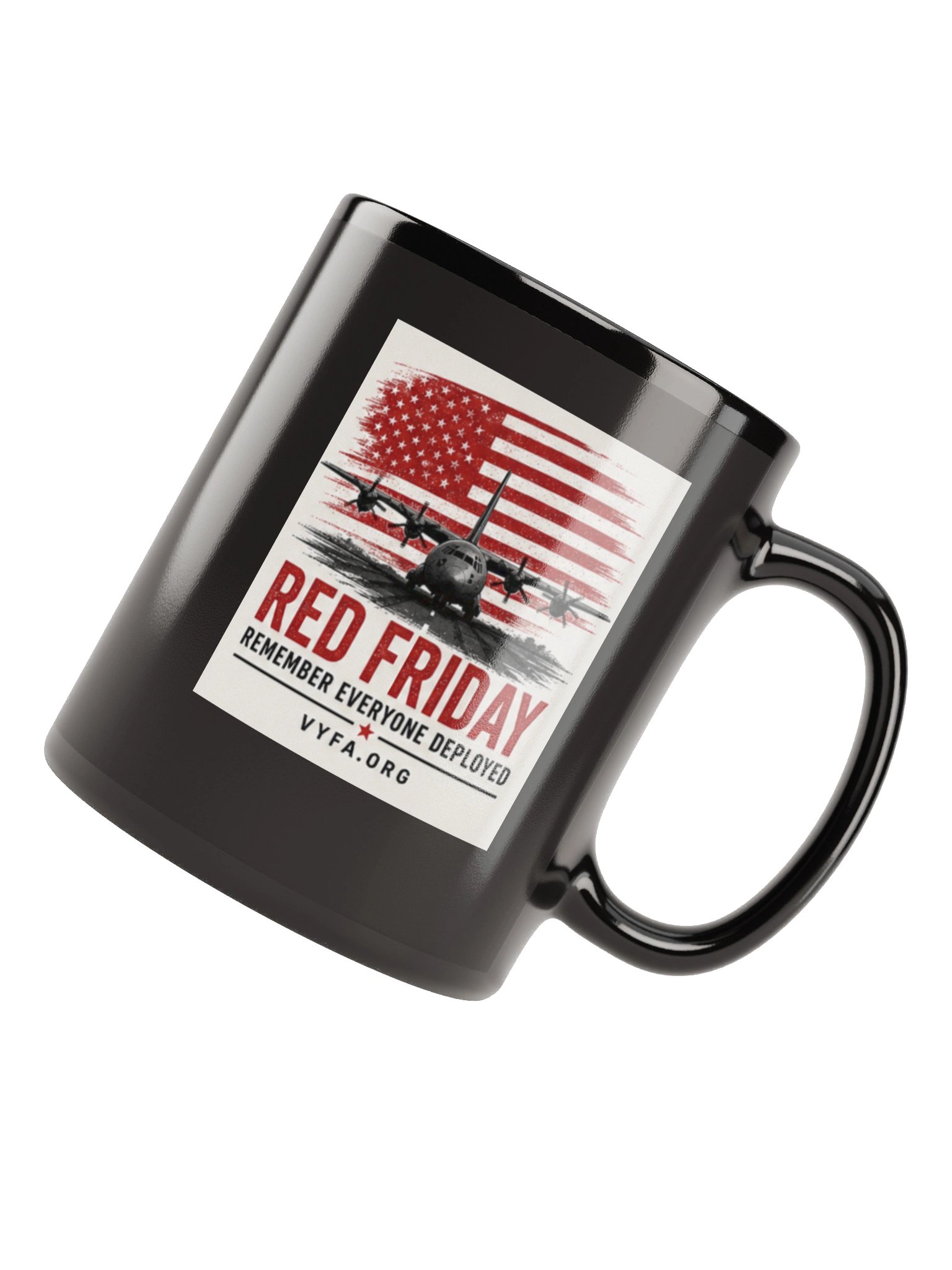 VINTAGE RED FRIDAY Patriotic Black Mug product image (11)