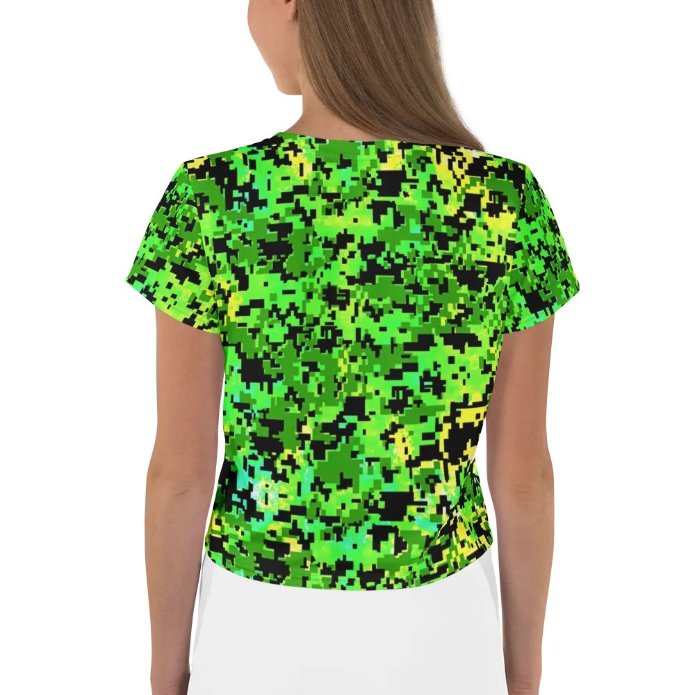 Pixelated Camo Green Crop Top product image (2)
