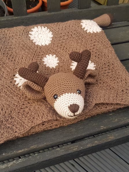Woodland Deer Crochet Baby Blanket Pattern - 3in1 Toy PDF Pattern - Crafting Happiness product image (6)