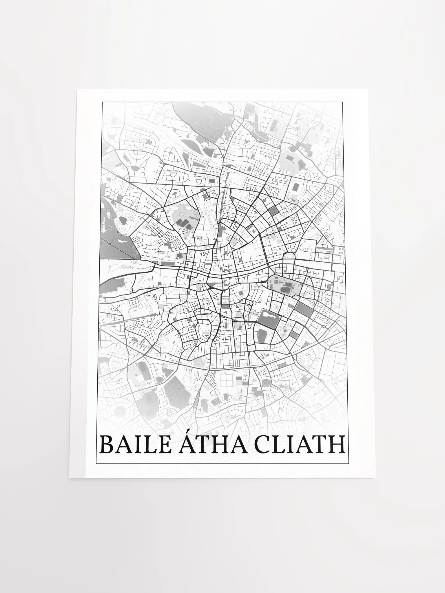 Baile Átha Cliath, Éire, city map print product image (19)