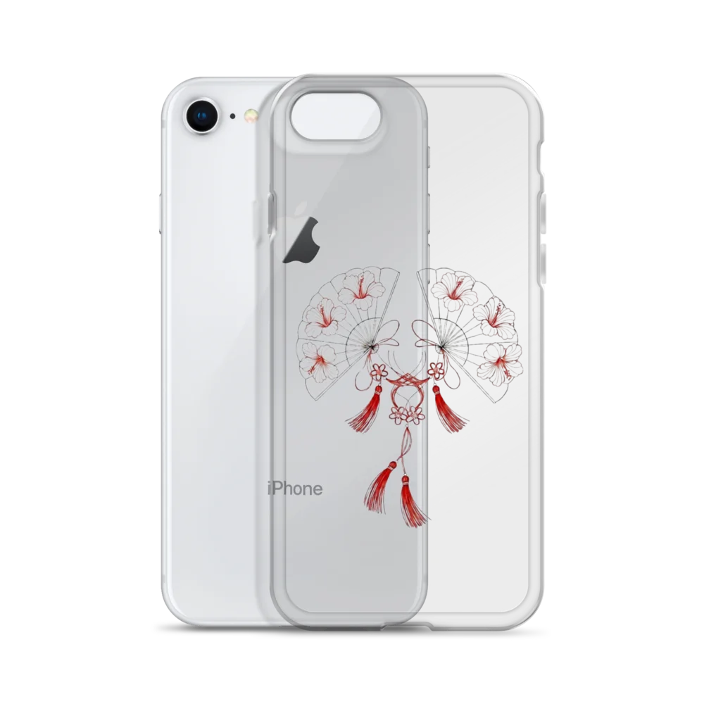 Fan Motif Floral Clear iPhone Case product image (55)