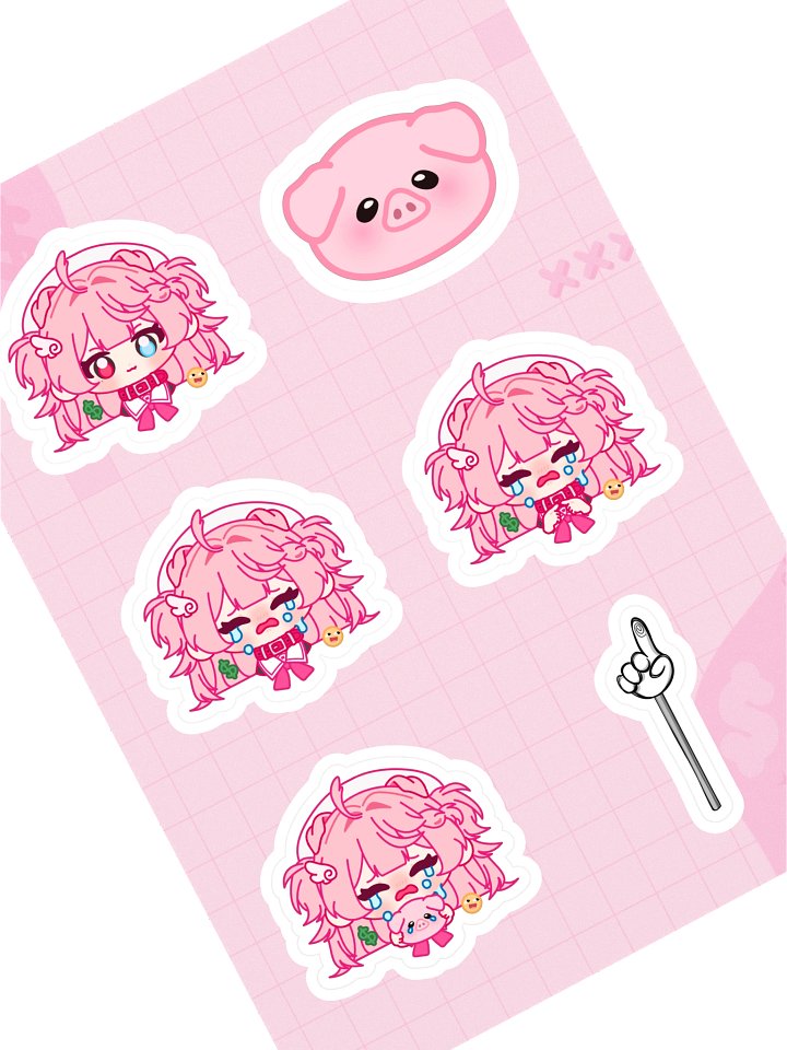꒰Sticker Sheet 1꒱ ⋯ nek0tera Chibi Art product image (1)