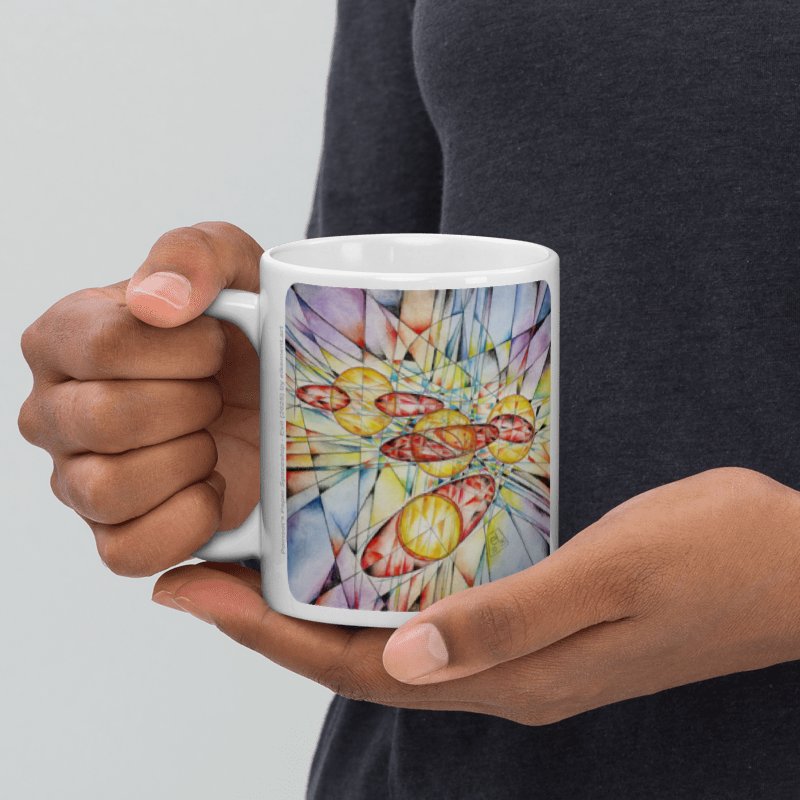 Poinsot's Paper Spaceship 4+1 - Gyroscope Physics Geometric Drawings Mug product image (4)