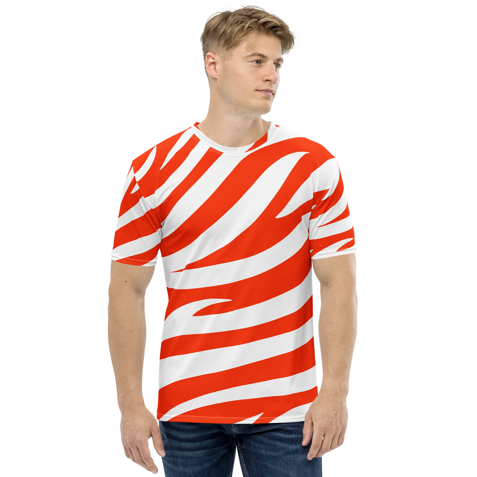 Tiger Print Classic T-Shirt – Orange White product image (3)