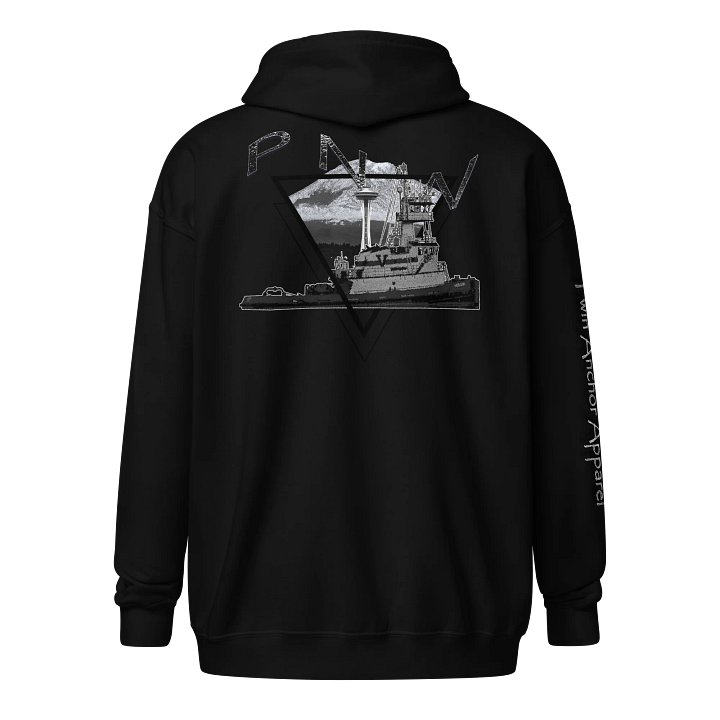 PNW T - Mt. Rainer & Tug – Maritime Heritage | Twin Anchor Apparel Fog Harbor Line product image (1)