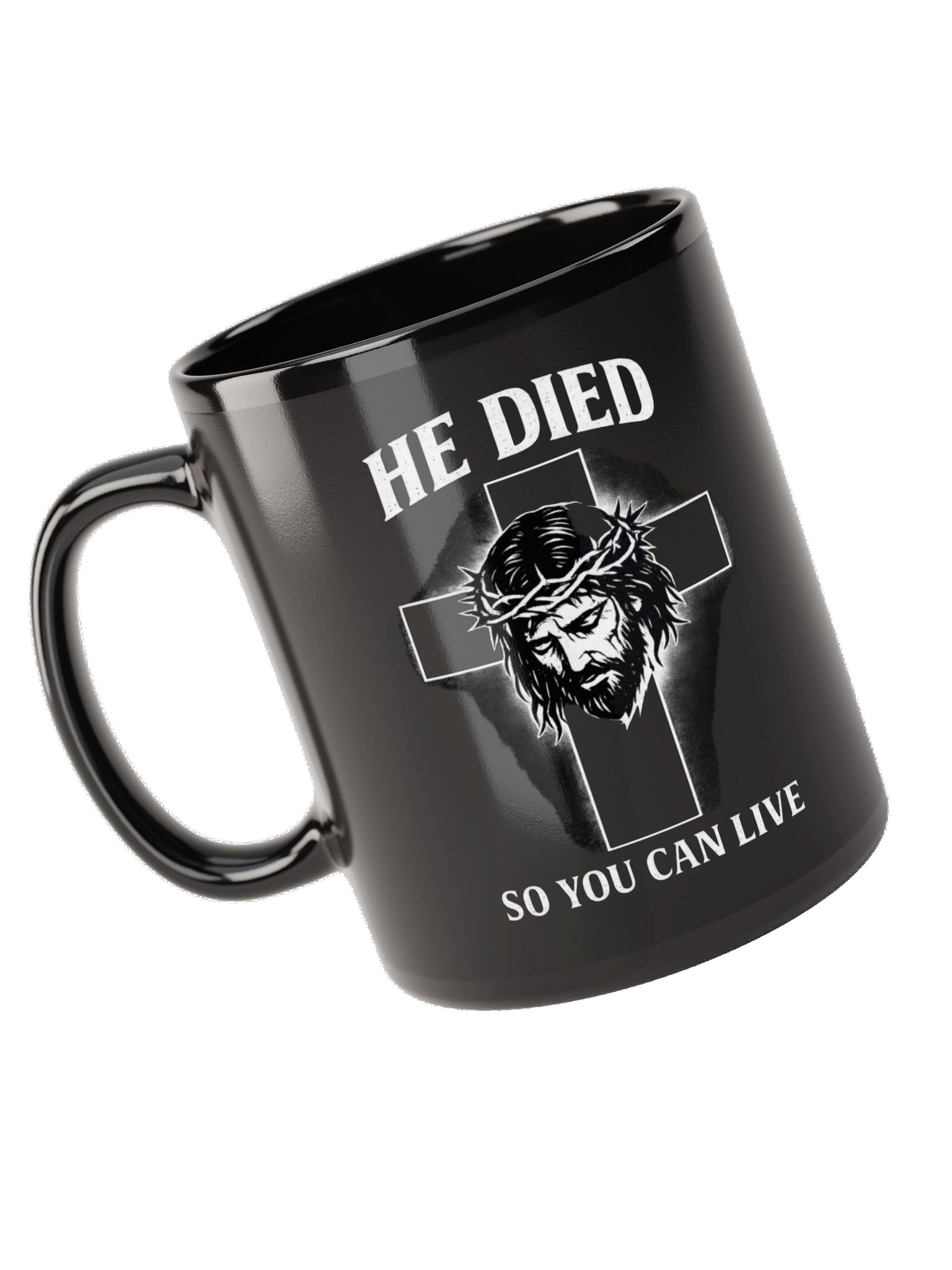 He Died So You Can Live Christian Coffee Mug – Jesus Cross Faith Mug – Inspirational Religious Gift – Kingdom Life Co. product image (6)