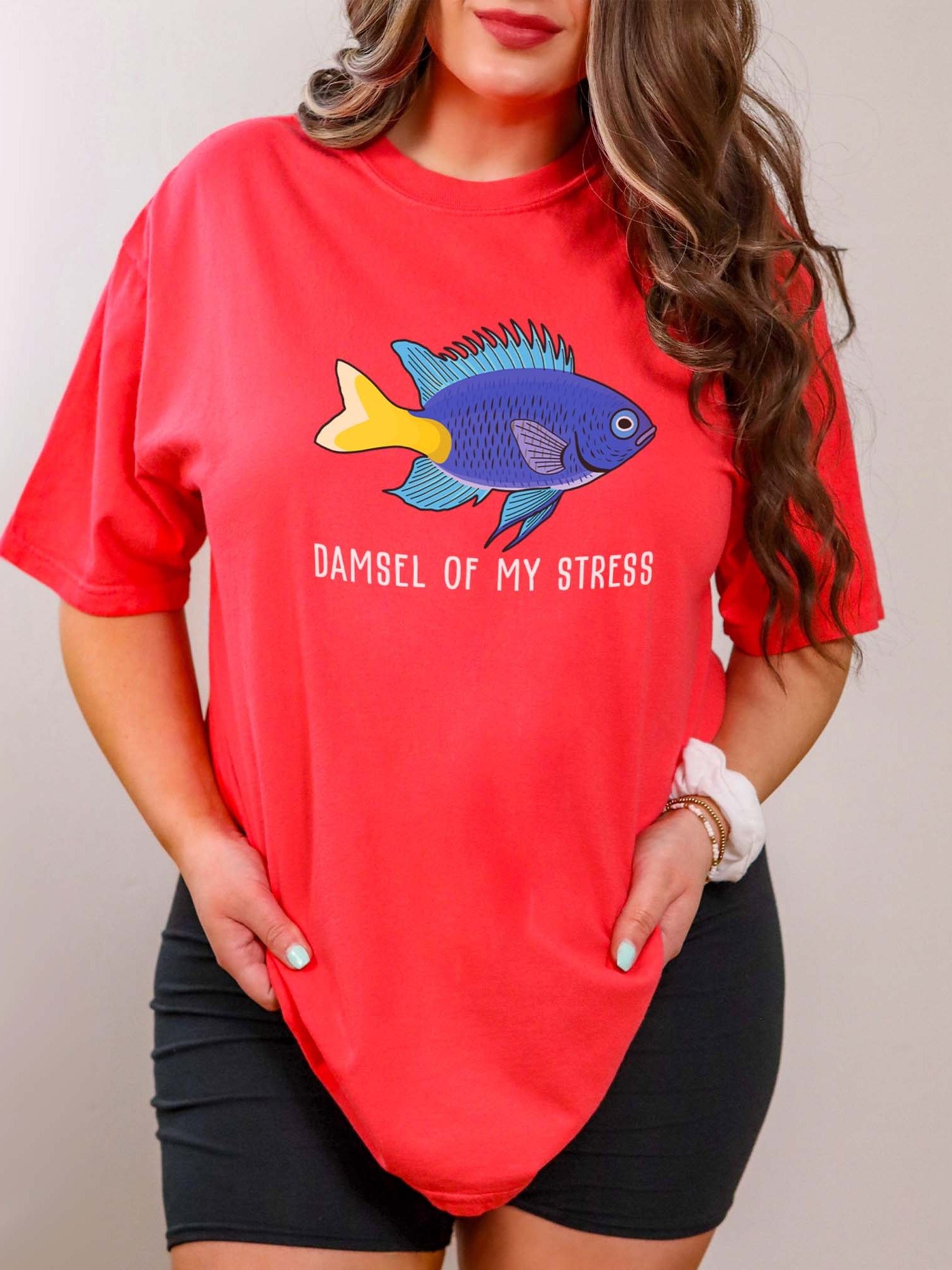 Damsel of My Stress Yellowtail Damsel T-Shirt for Reef Aquarium Lovers product image (2)