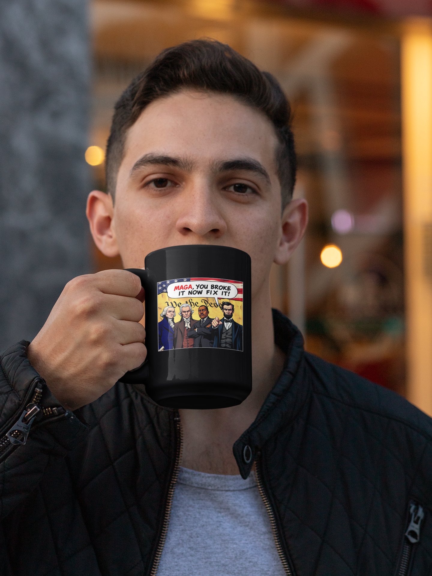 MAGA You Broke It Now Fix It Black Mug - Sarcastic Coffee Cup product image (2)
