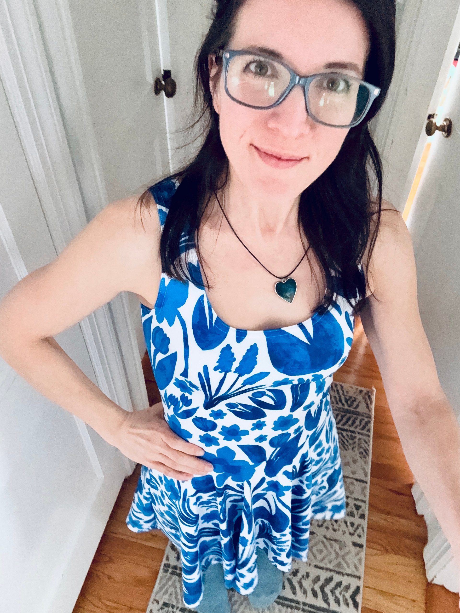 Spring Garden | Blue on White Skater Dress | Monique Faella Designs™ product image (3)