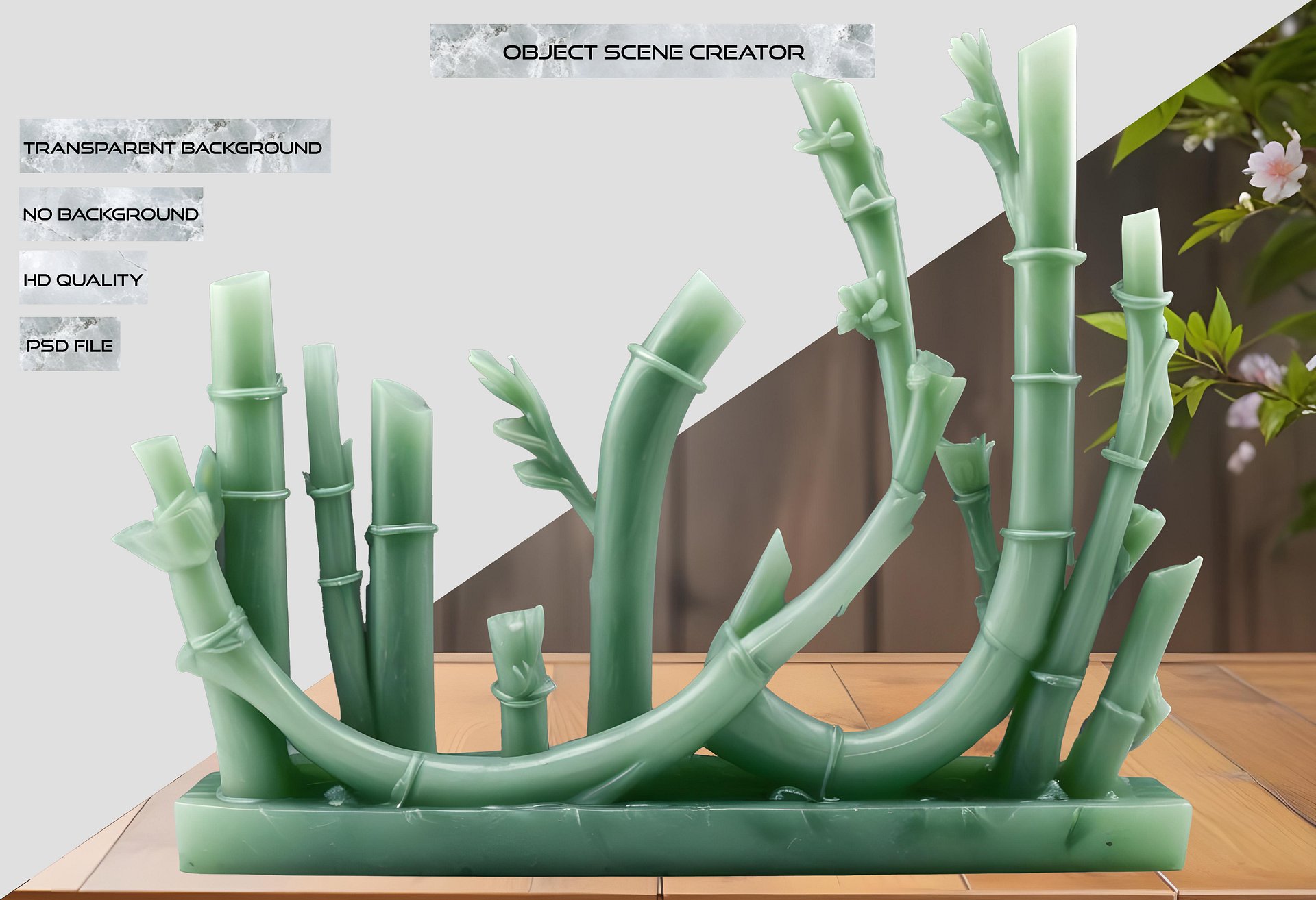 Jade Signature – Bamboo Sculpture PNG product image (2)