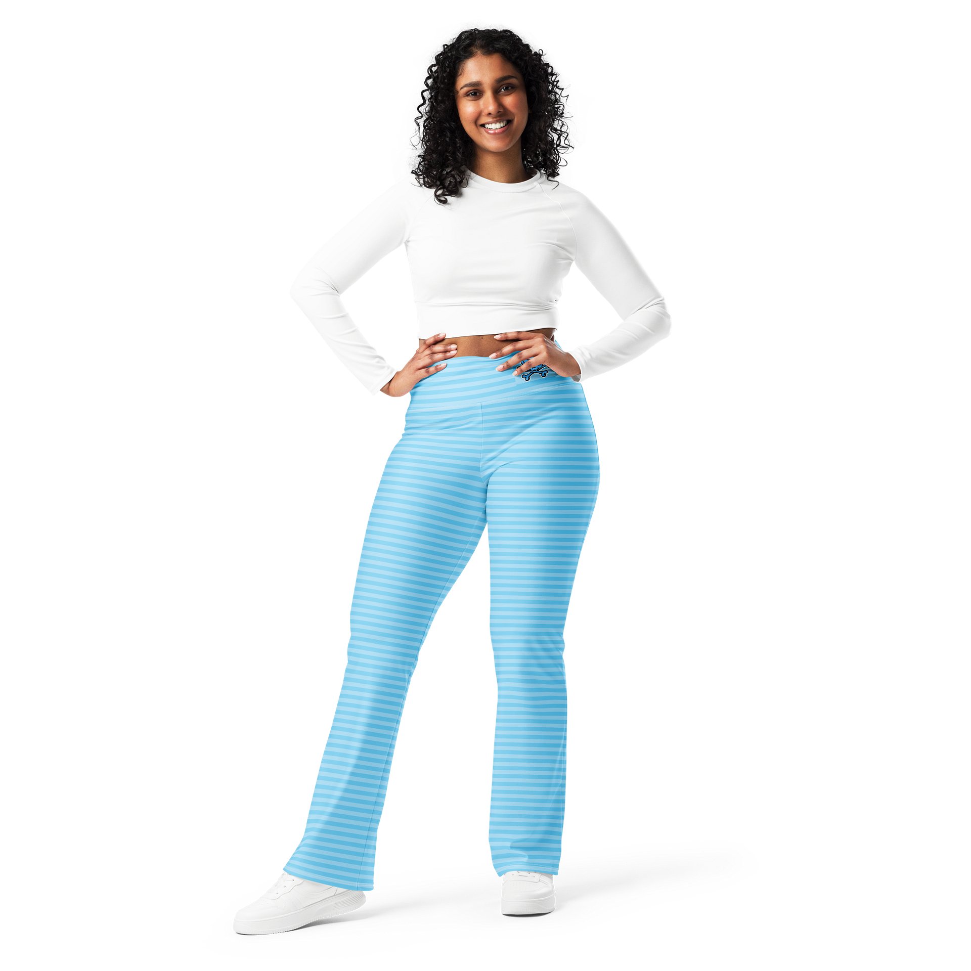 Light Blue Stripped Kat Skull Flares product image (10)