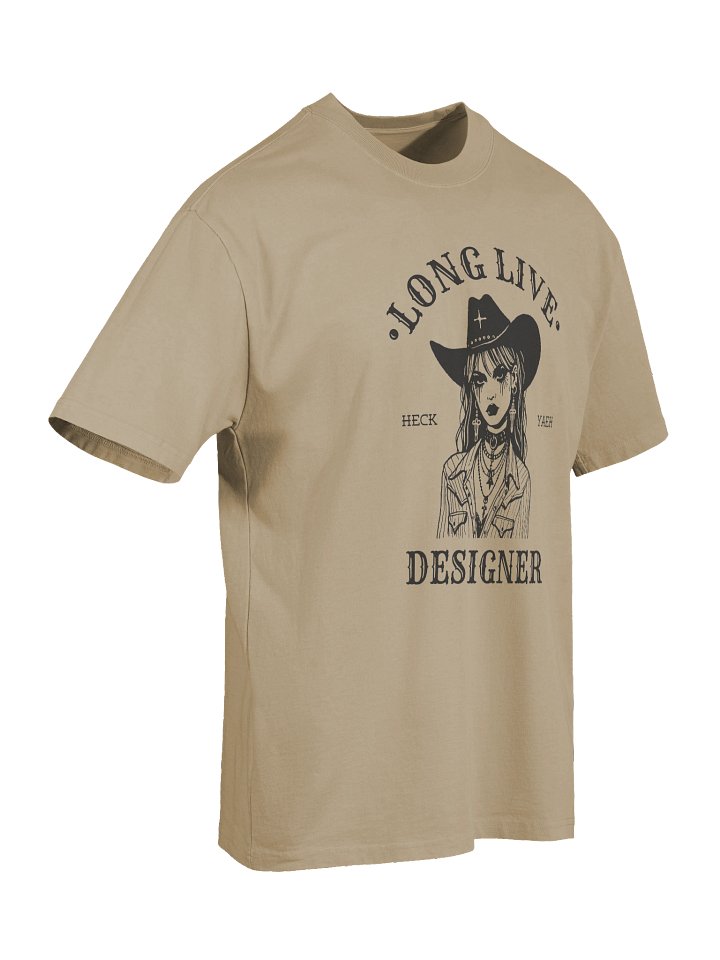 Heck Yes Designer Cowboy Premium Oversized Faded T-Shirt product image (2)