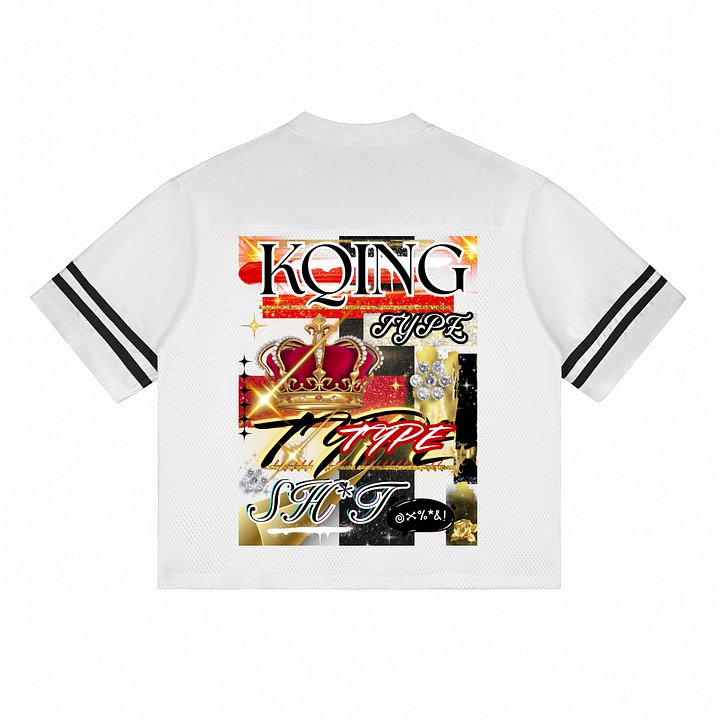 HERS KQING TYPE SHIT ,MESH JERSEY WHITE (FRONT & BACK DESIGN CLICK PIC) product image (2)