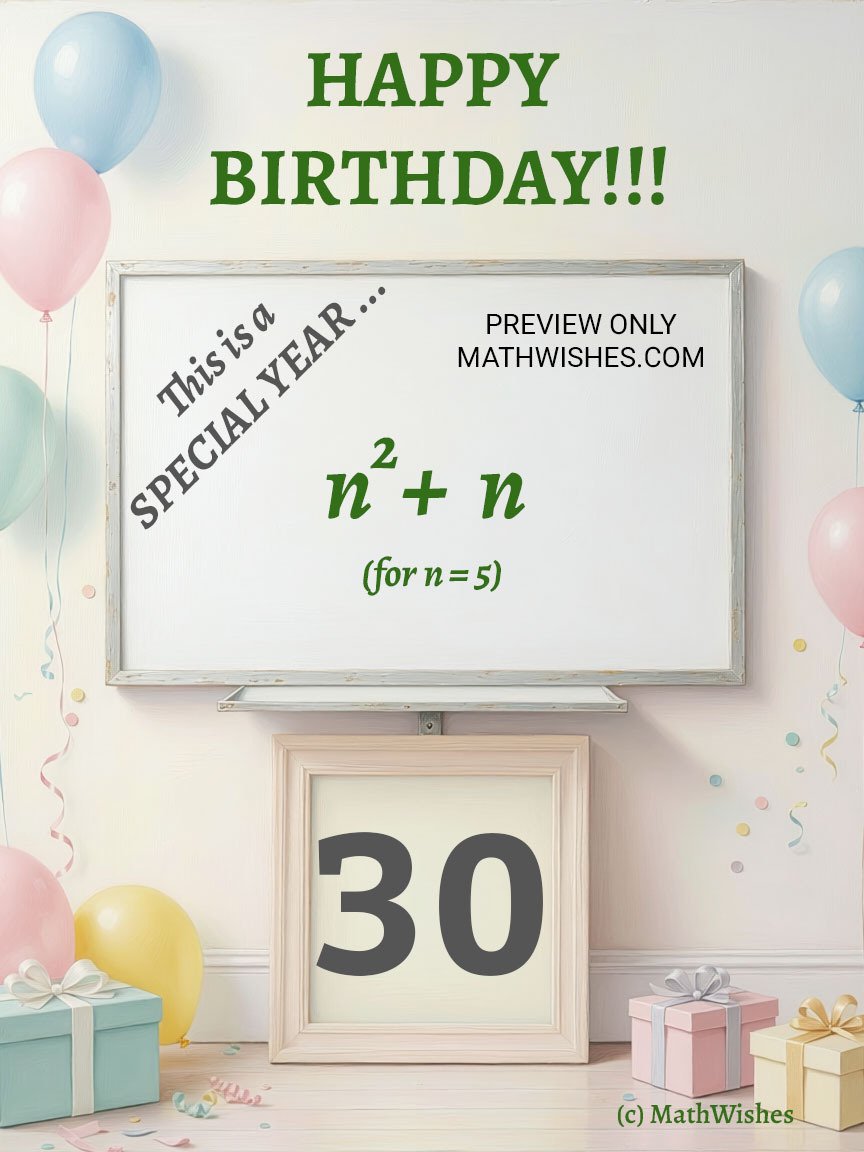 30th Birthday Card - Algebra Equation product image (1)