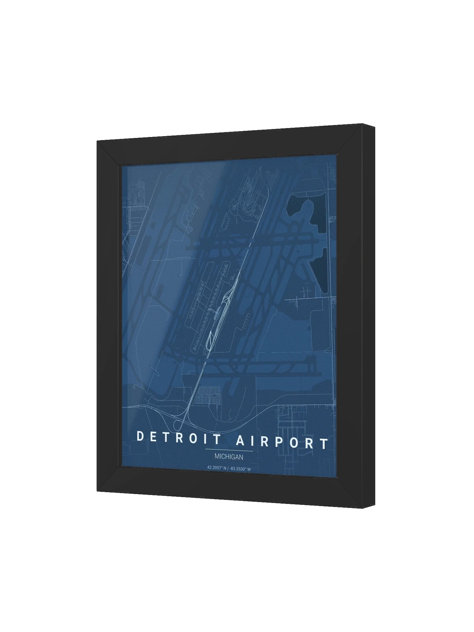 Framed Detroit Airport Blueprint Poster product image (11)