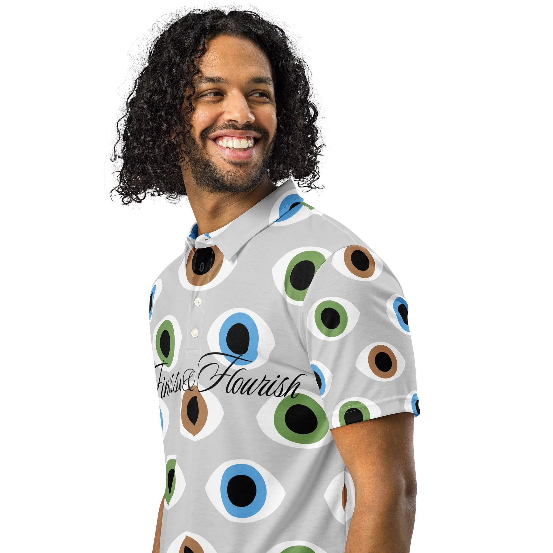 F&F Big Script All Eyes on Me Slim Fit Polo Shirt product image (2)