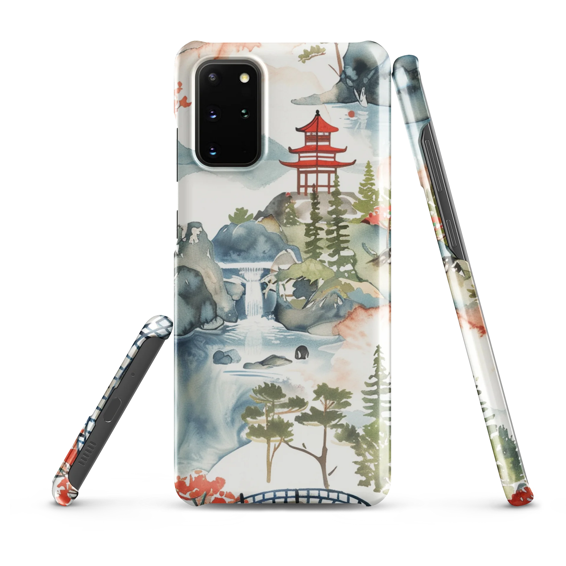 Japanese Pagoda Watercolor Galaxy Snap Case - Landscape Art Cover product image (6)